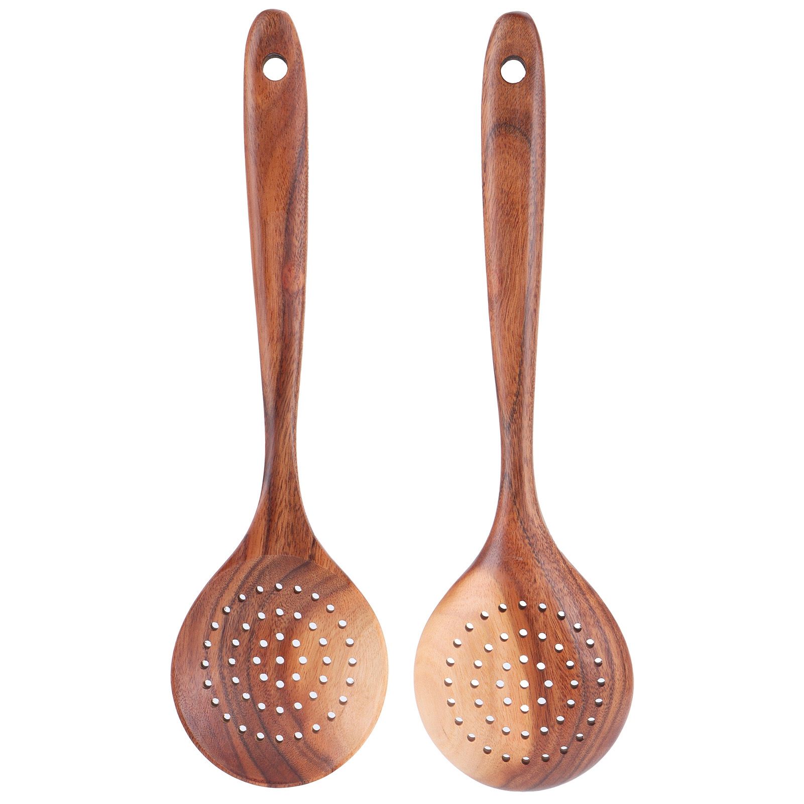 Slotted Spoon Wooden Long Handle Skimmer Scoop Kitchenware Cooking Kitchen Utensil view 10