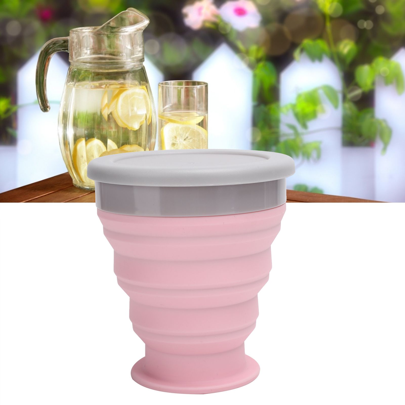 Foldable Water Bottle Silicone Retractable Cup Multifunctional Mug for Travel view 11