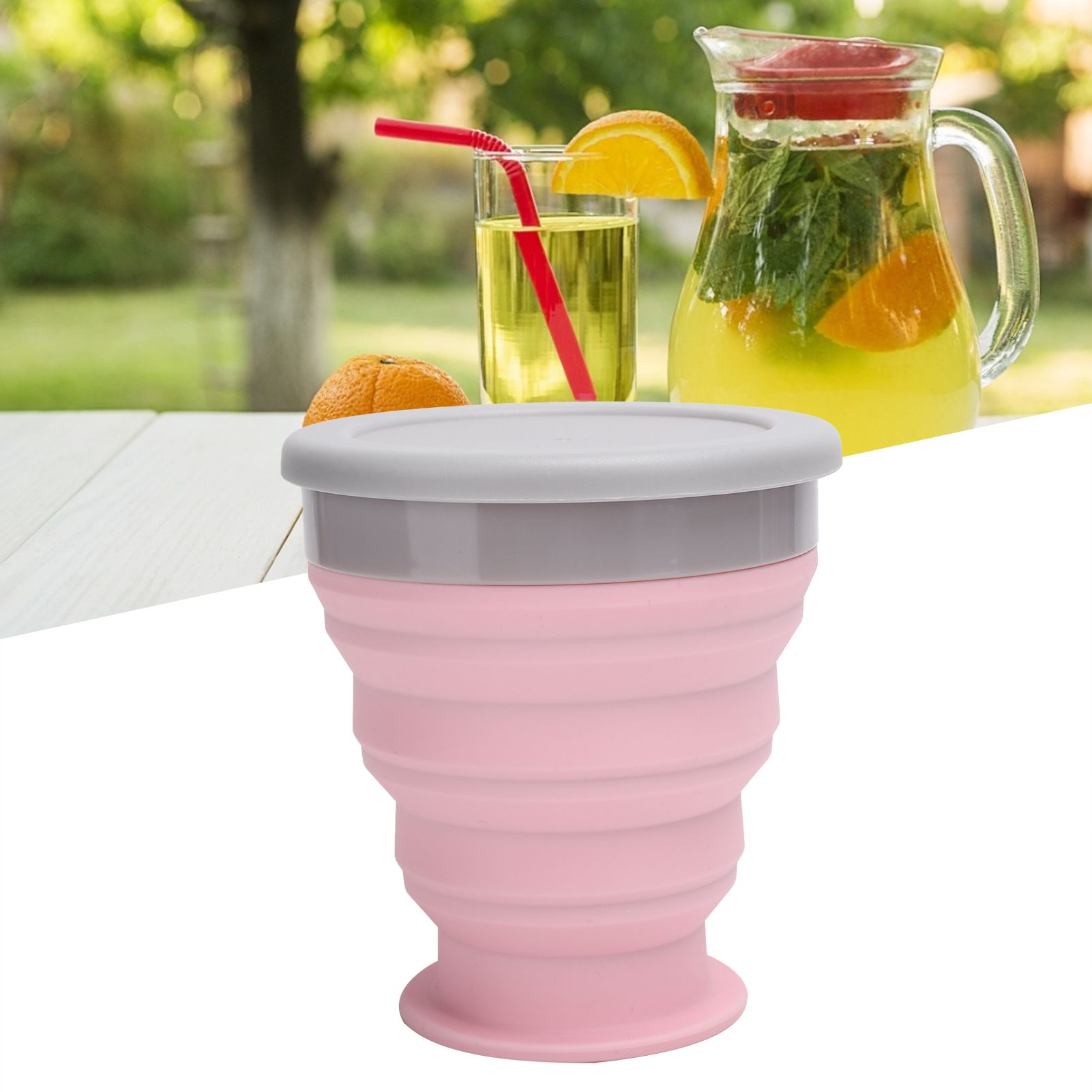 Foldable Water Bottle Silicone Retractable Cup Multifunctional Mug for Travel view 12