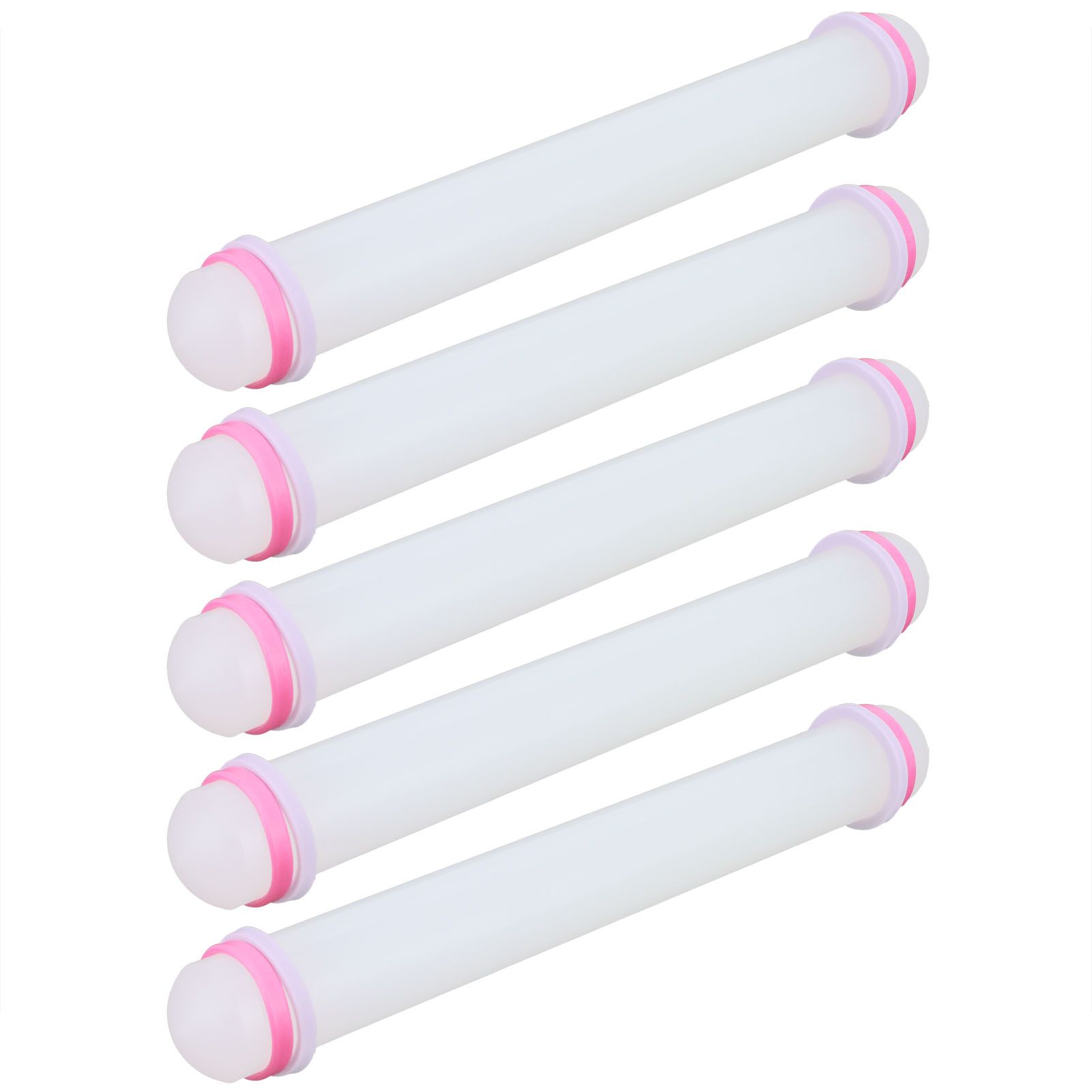 5Pcs NonStick Rolling Pin Food Grade Soft Pottery Clay Roller Baking Tool for