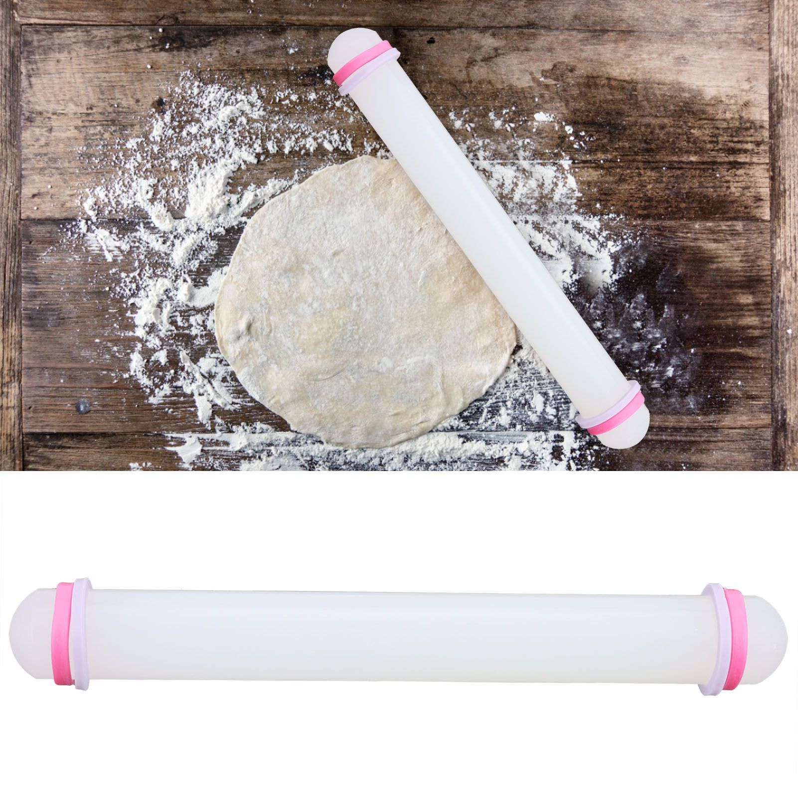 5Pcs NonStick Rolling Pin Food Grade Soft Pottery Clay Roller Baking Tool for view 11