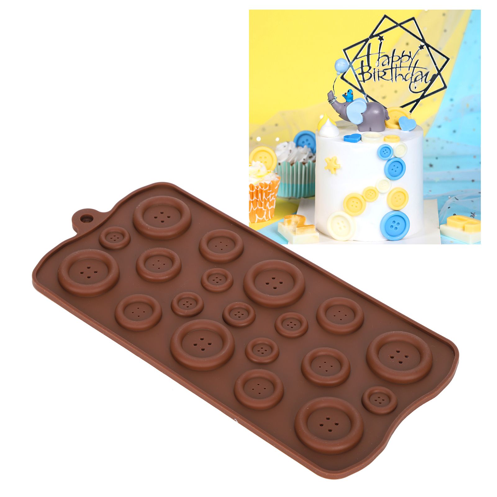 Chocolate Mold Tray ButtonShape Mold DIY Fondant Pastries Candy Making Baking view 12
