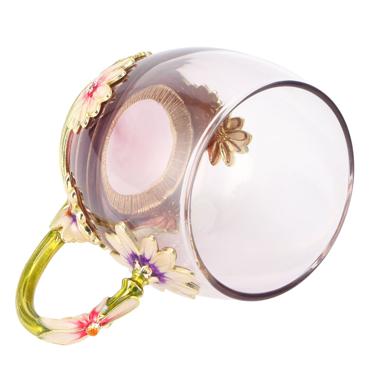 Glass Cup Innovative Flower Tea Cup with Spoon Drink Mug Birthday Christmas view 7