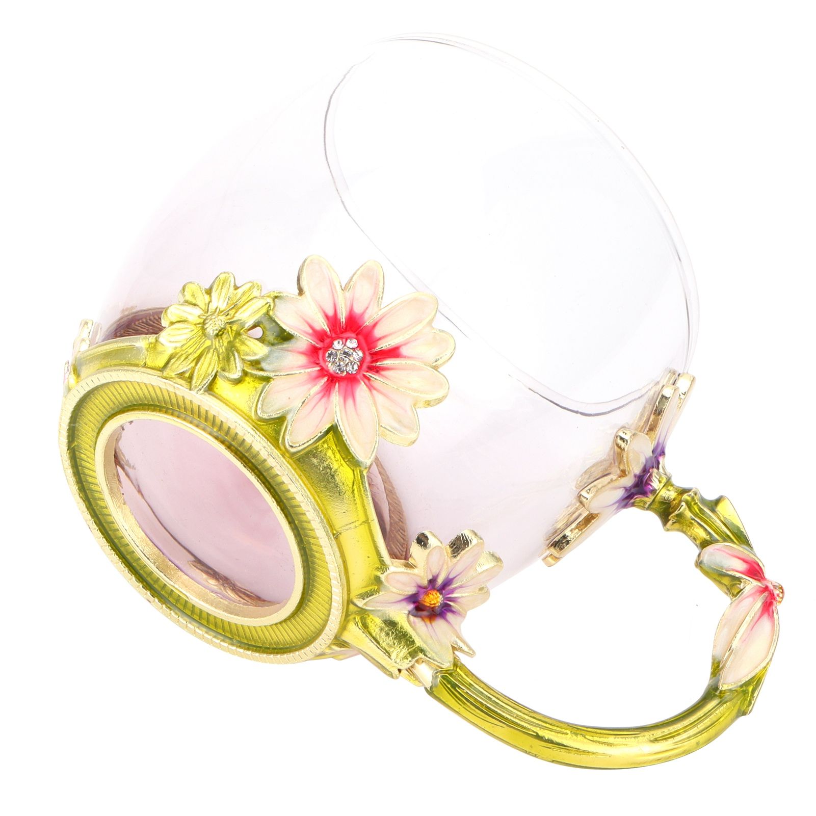 Glass Cup Innovative Flower Tea Cup with Spoon Drink Mug Birthday Christmas view 8
