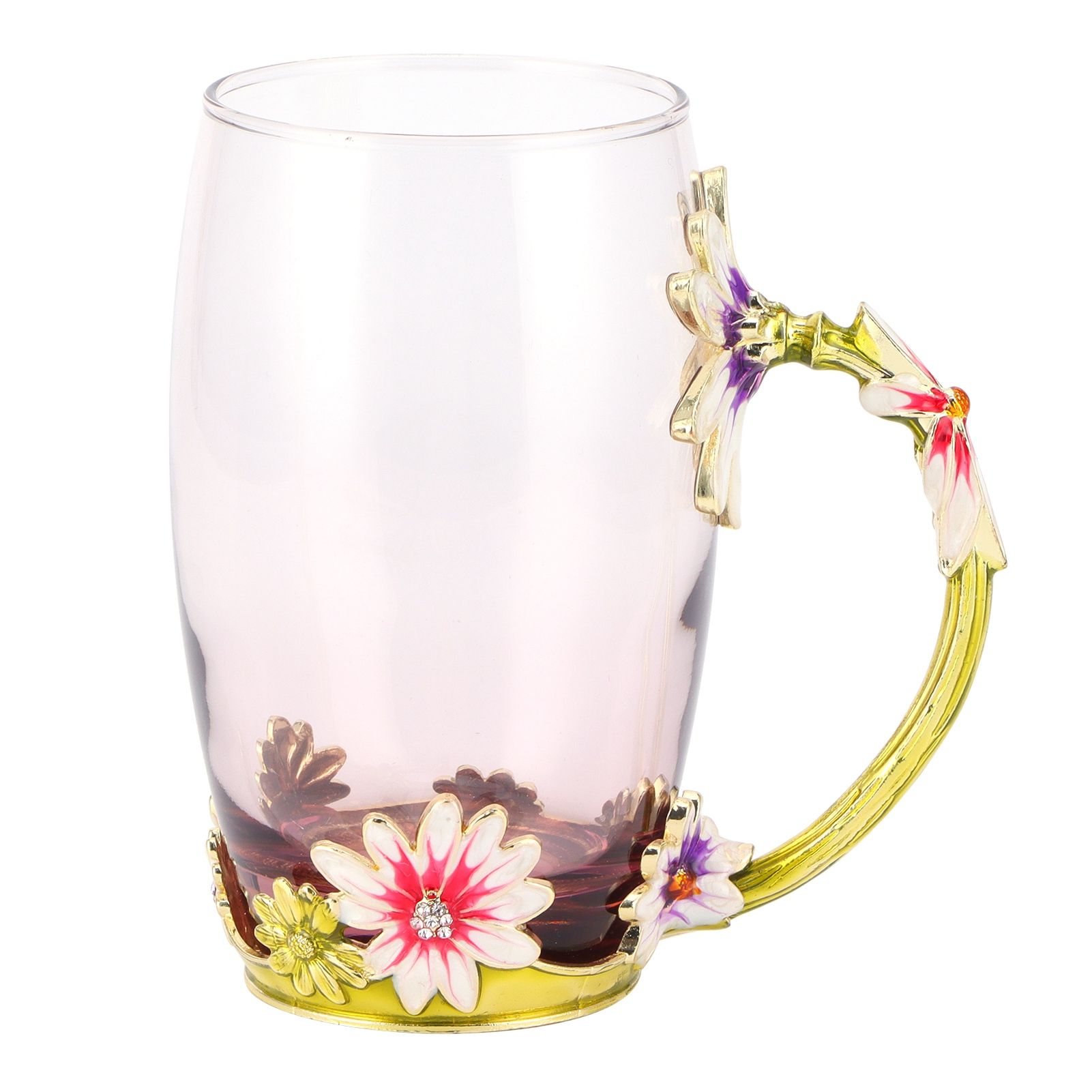 Glass Cup Innovative Flower Tea Cup with Spoon Drink Mug Birthday Christmas view 6