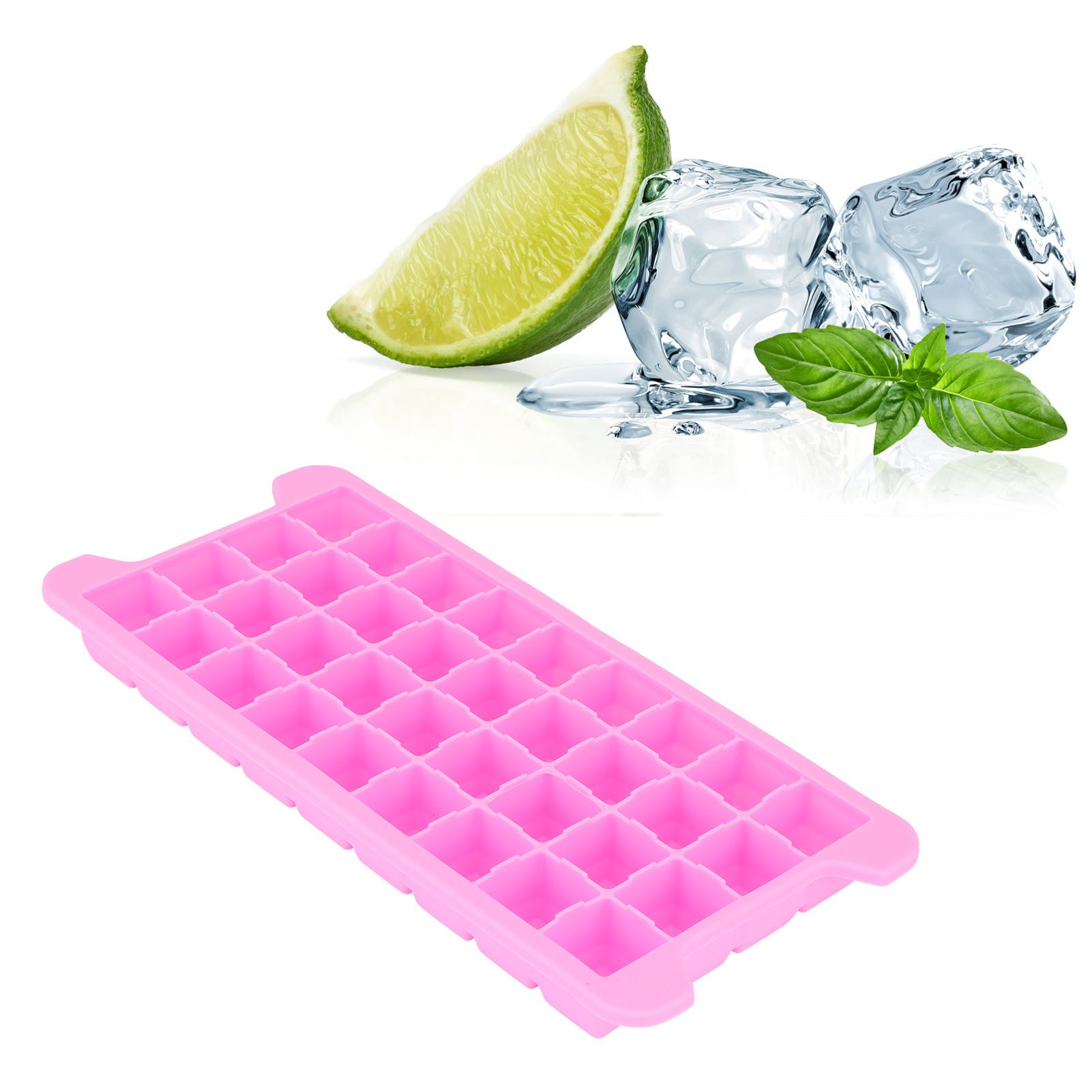 36‑Grid Ice Cubes Tray with Lid Stackable Silicone Sealing Ice Mold Kitchen view 11