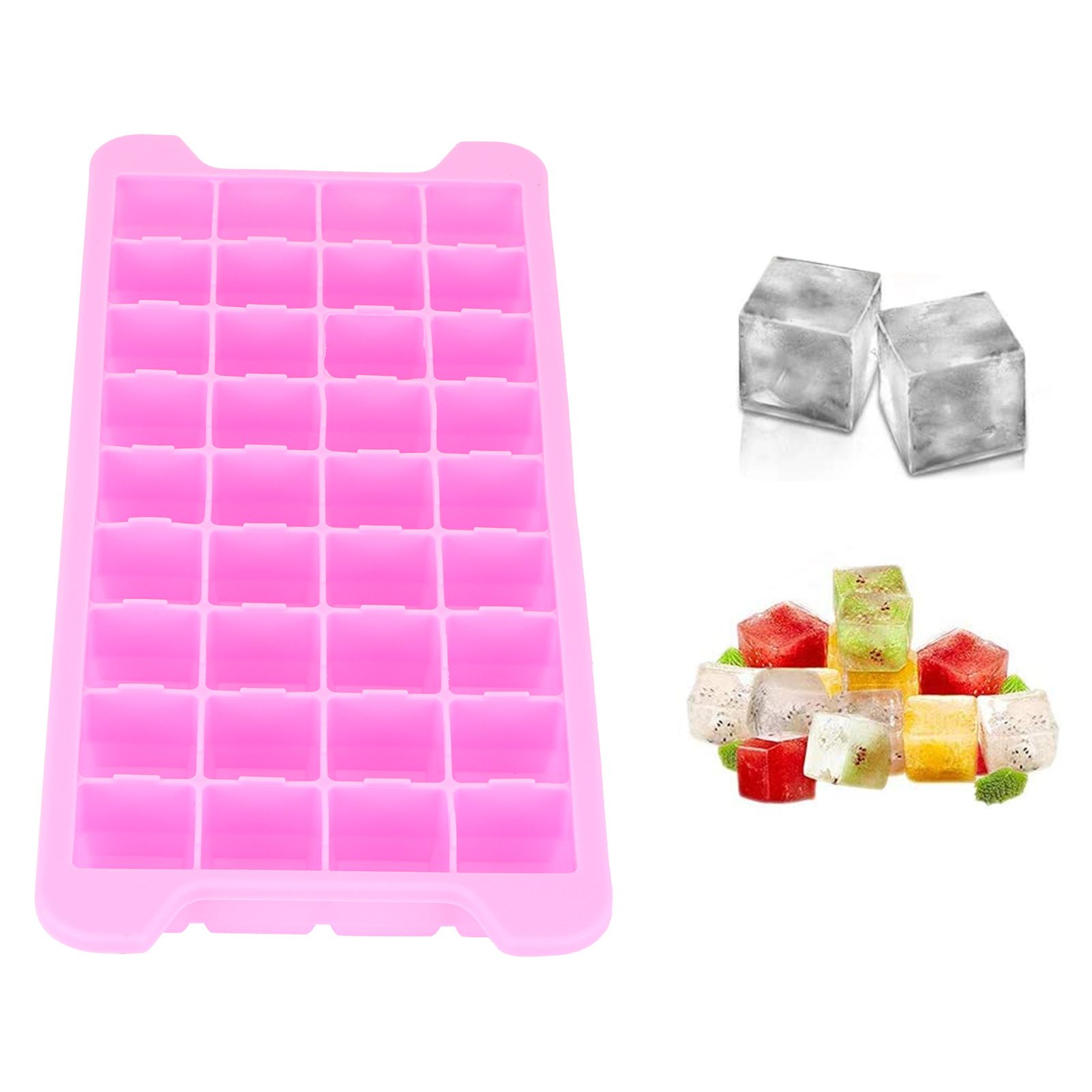 36‑Grid Ice Cubes Tray with Lid Stackable Silicone Sealing Ice Mold Kitchen view 12