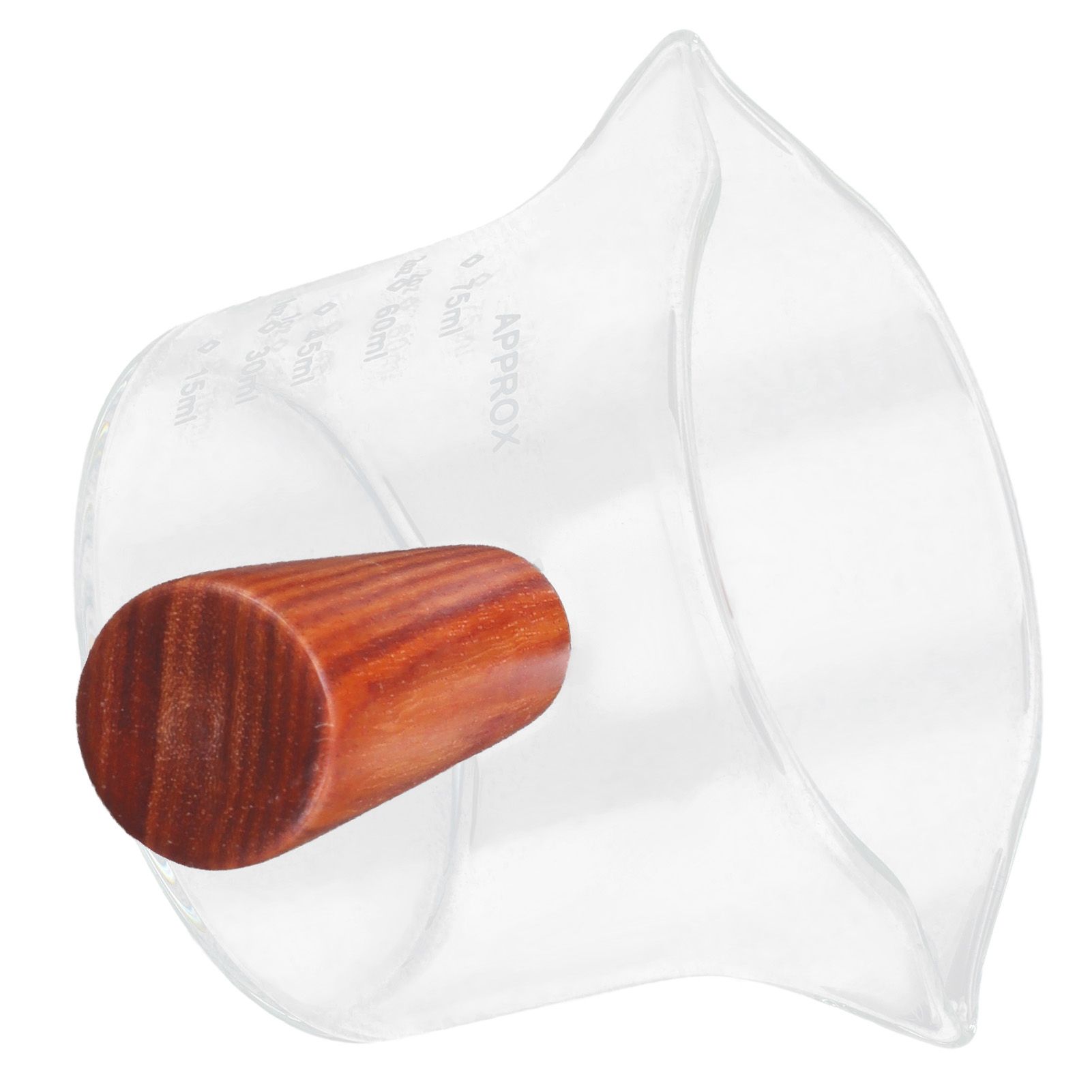 Double Spout Milk Cup with Wooden Handle Glass Coffee Measuring Mug for Home view 9