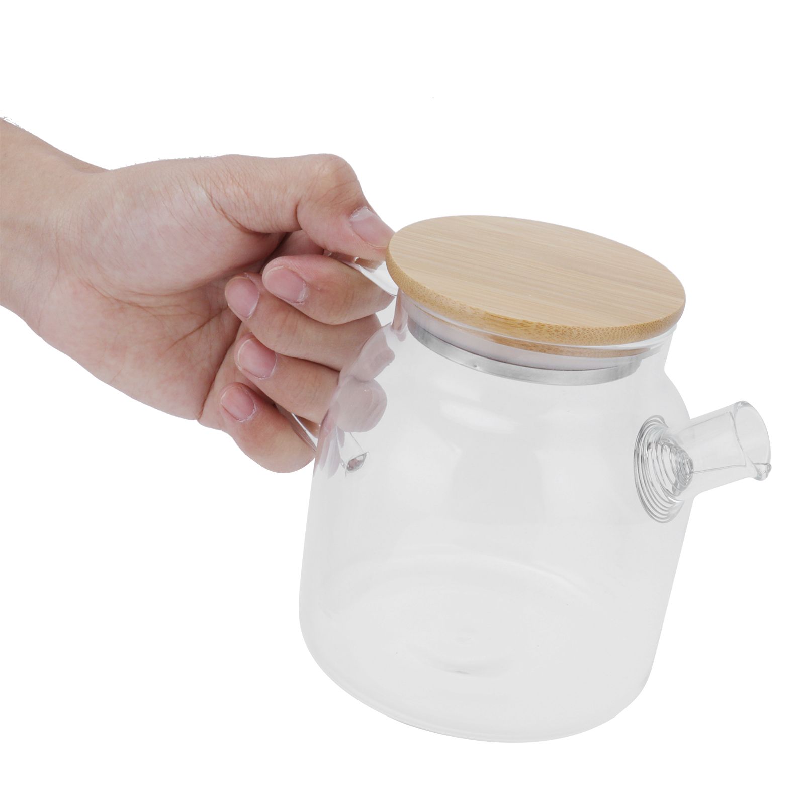 Transparent Glass Tea Pot 600ml Large Capacity Heat Resistant Water Kettle for view 5