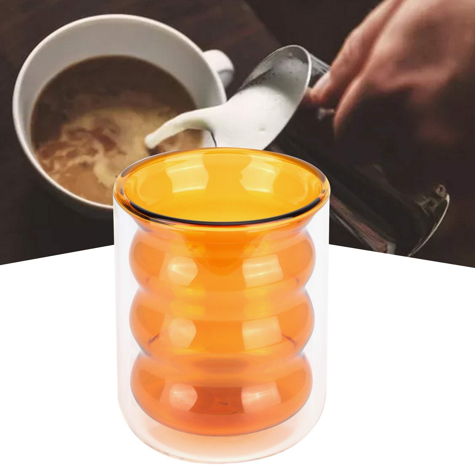 200ml DoubleLayer Glass Mug HeatResistant 3 Dimensional Spiral Cup for Office view 12