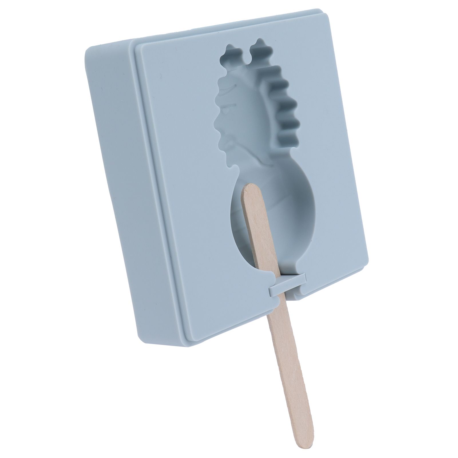 Grey Silicone Mold Cartoon Cute Homemade Ice Cream Mould with Lid and Wooden view 6