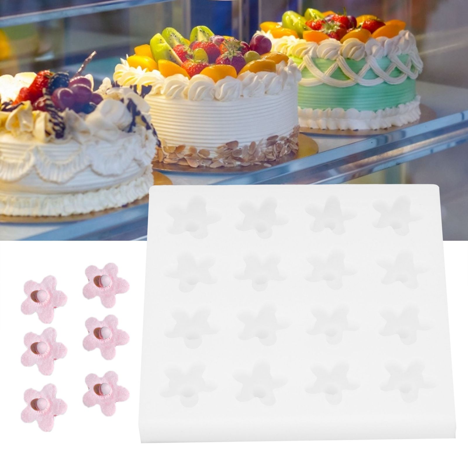 Lovely Small Flower Mold 5-Petal Flower Chocolate Mould Cake Decoration for Bakery view 11