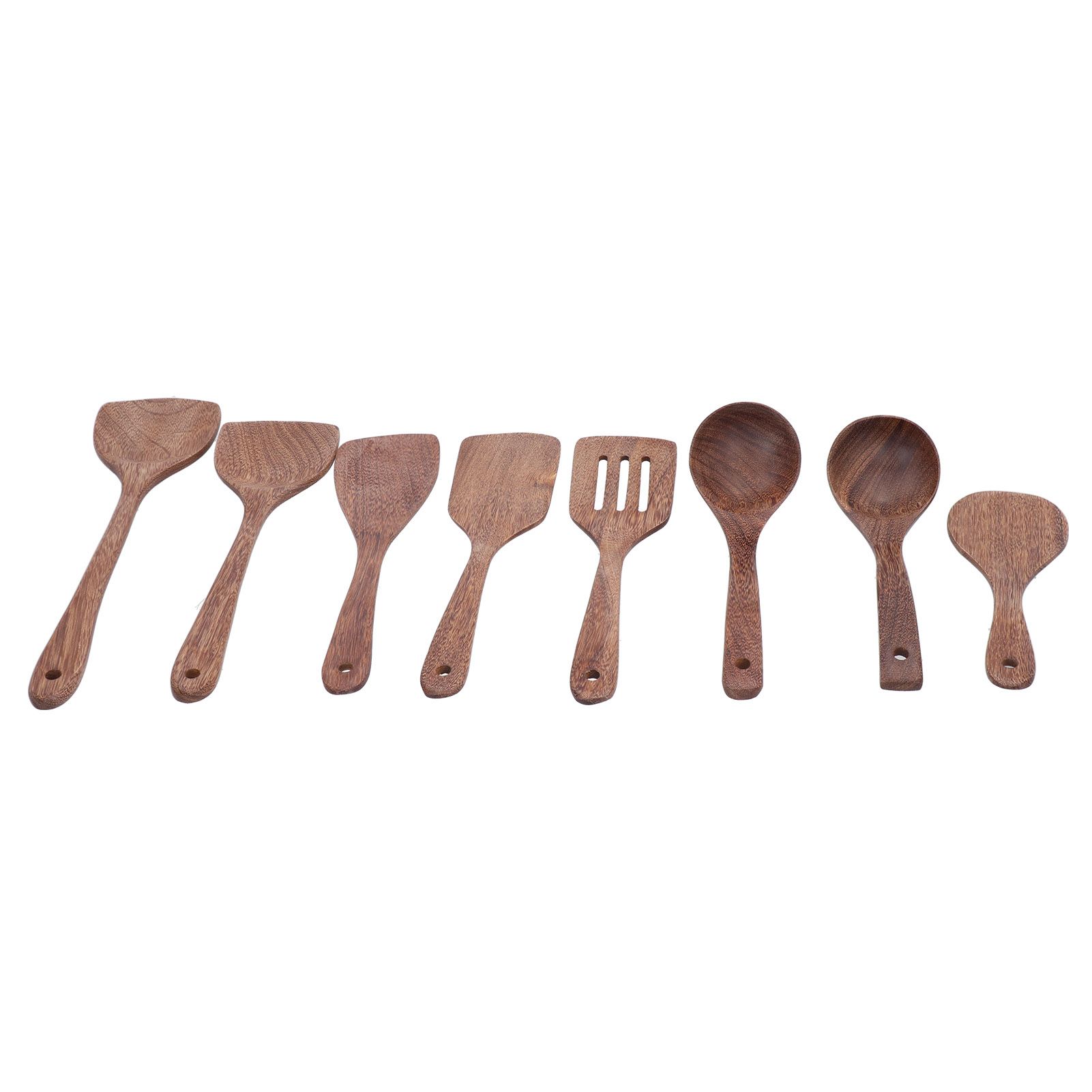8Pcs Kitchen Tools Set Wooden Spatula Shovel Spoons Mixing Stirring Serving