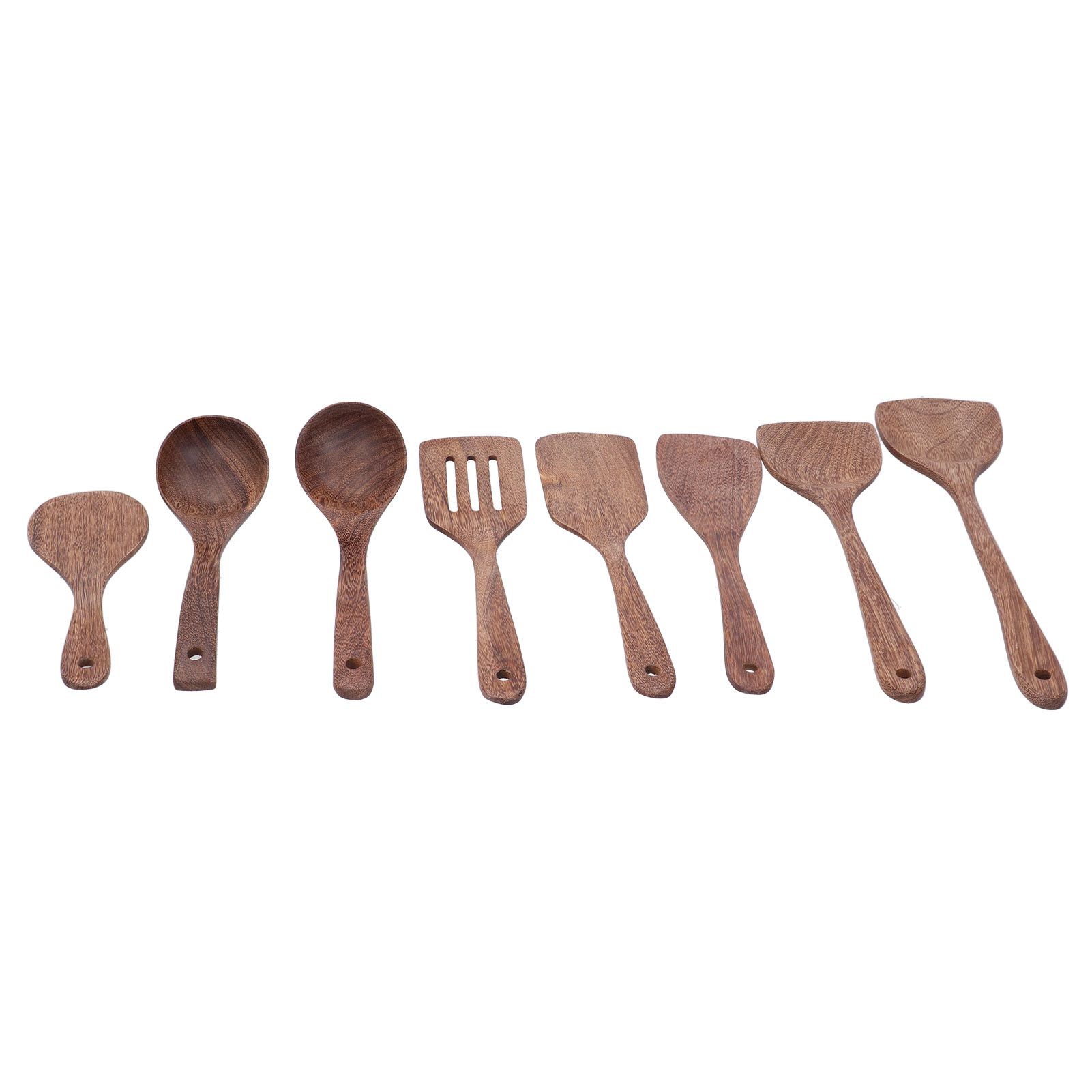8Pcs Kitchen Tools Set Wooden Spatula Shovel Spoons Mixing Stirring Serving view 6