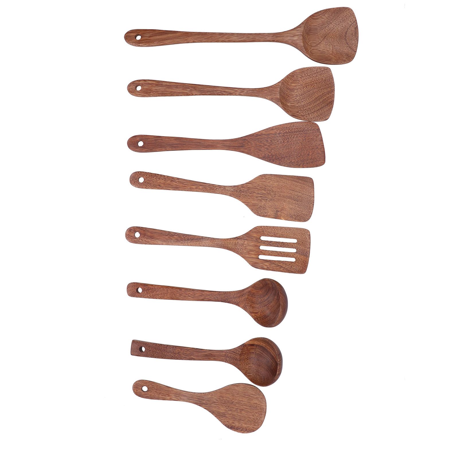 8Pcs Kitchen Tools Set Wooden Spatula Shovel Spoons Mixing Stirring Serving view 9