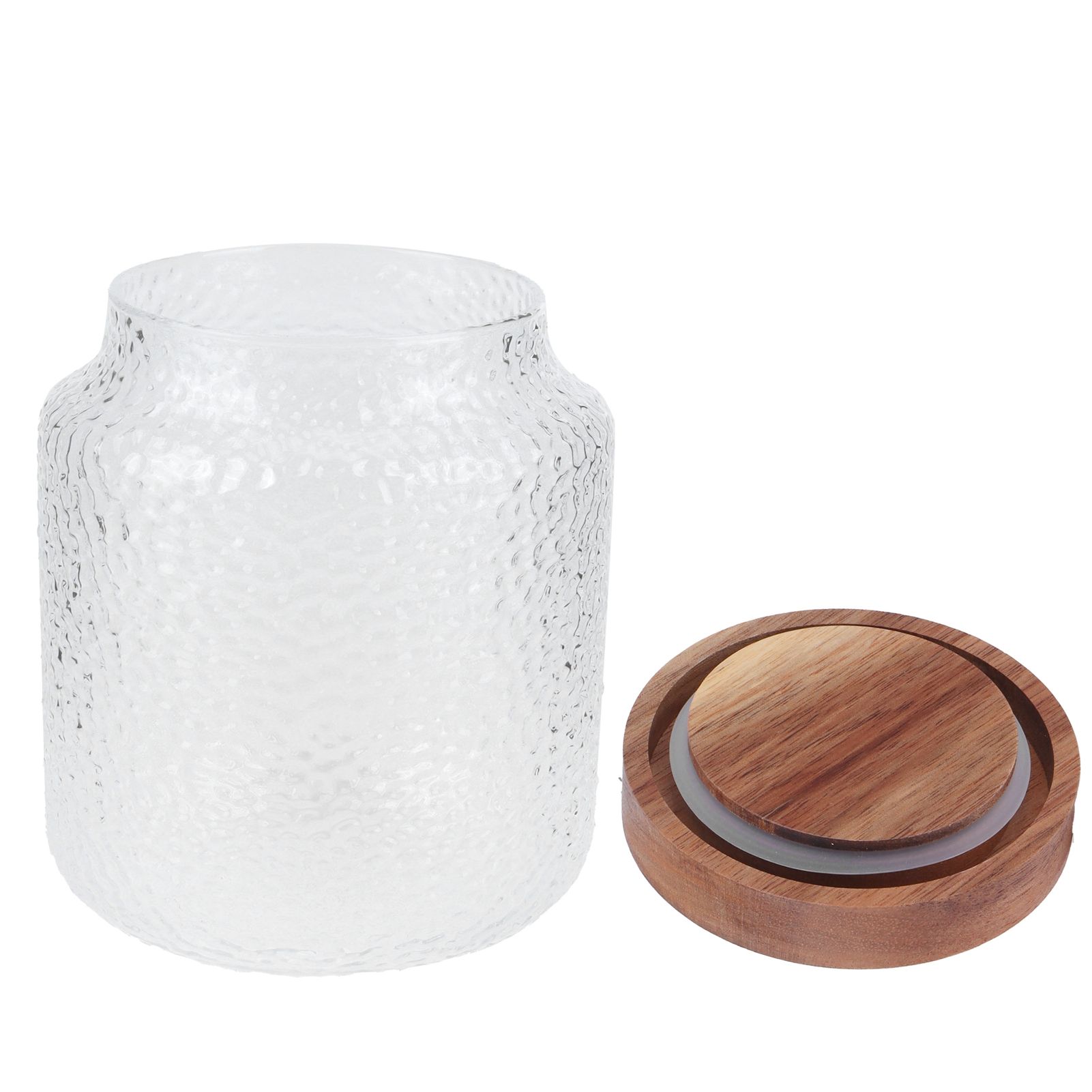 Glass Jar Set Wide Storage Canister with Airtight Wood Lid for Coffee Bean view 5