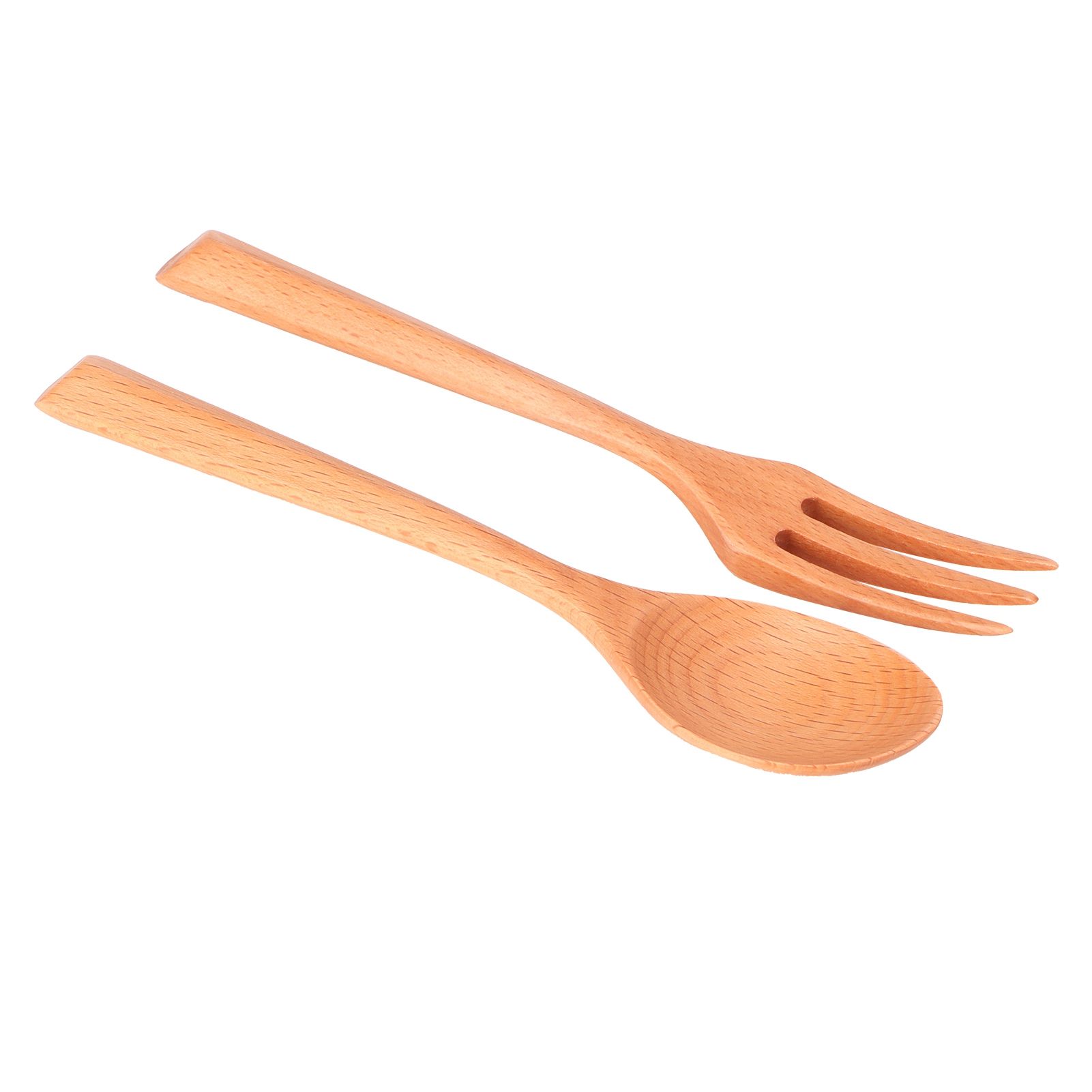 2Pcs/Set Heat Resistance Wood Fork and Spoon Durable Kitchen Utensil for Home view 4