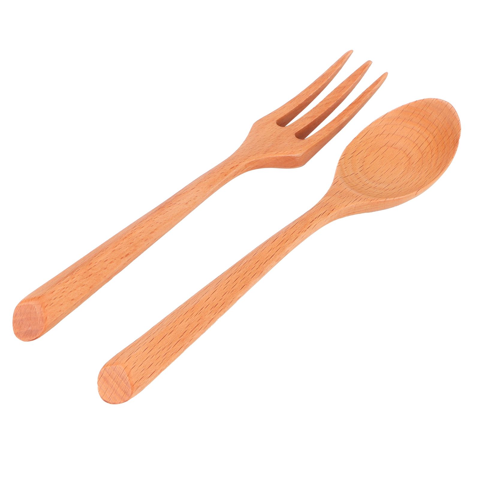 2Pcs/Set Heat Resistance Wood Fork and Spoon Durable Kitchen Utensil for Home view 5