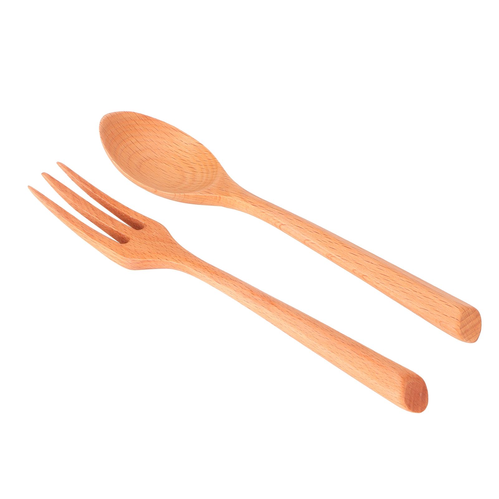 2Pcs/Set Heat Resistance Wood Fork and Spoon Durable Kitchen Utensil for Home view 6