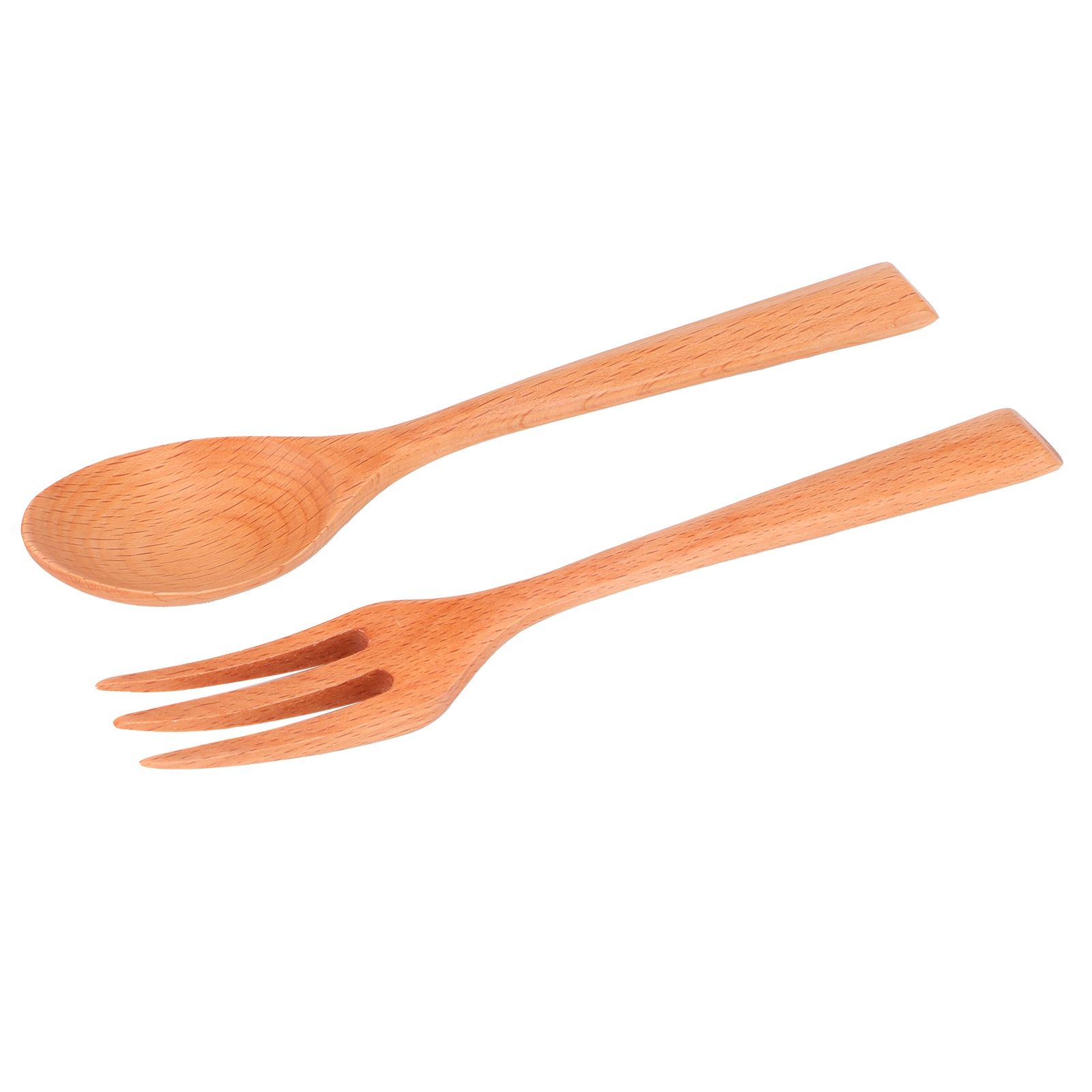 2Pcs/Set Heat Resistance Wood Fork and Spoon Durable Kitchen Utensil for Home view 7