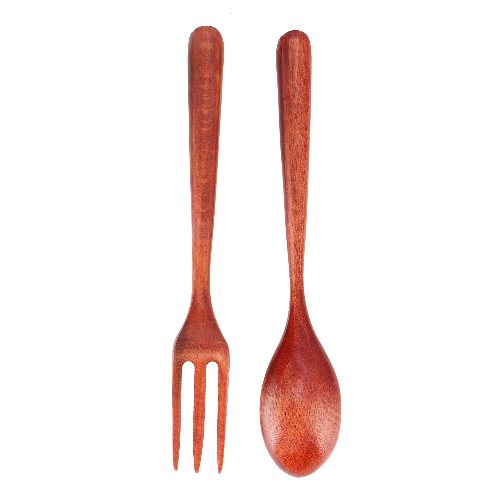 2Pcs/Set Heat Resistance Wood Fork and Spoon Durable Kitchen Utensil for Home view 3