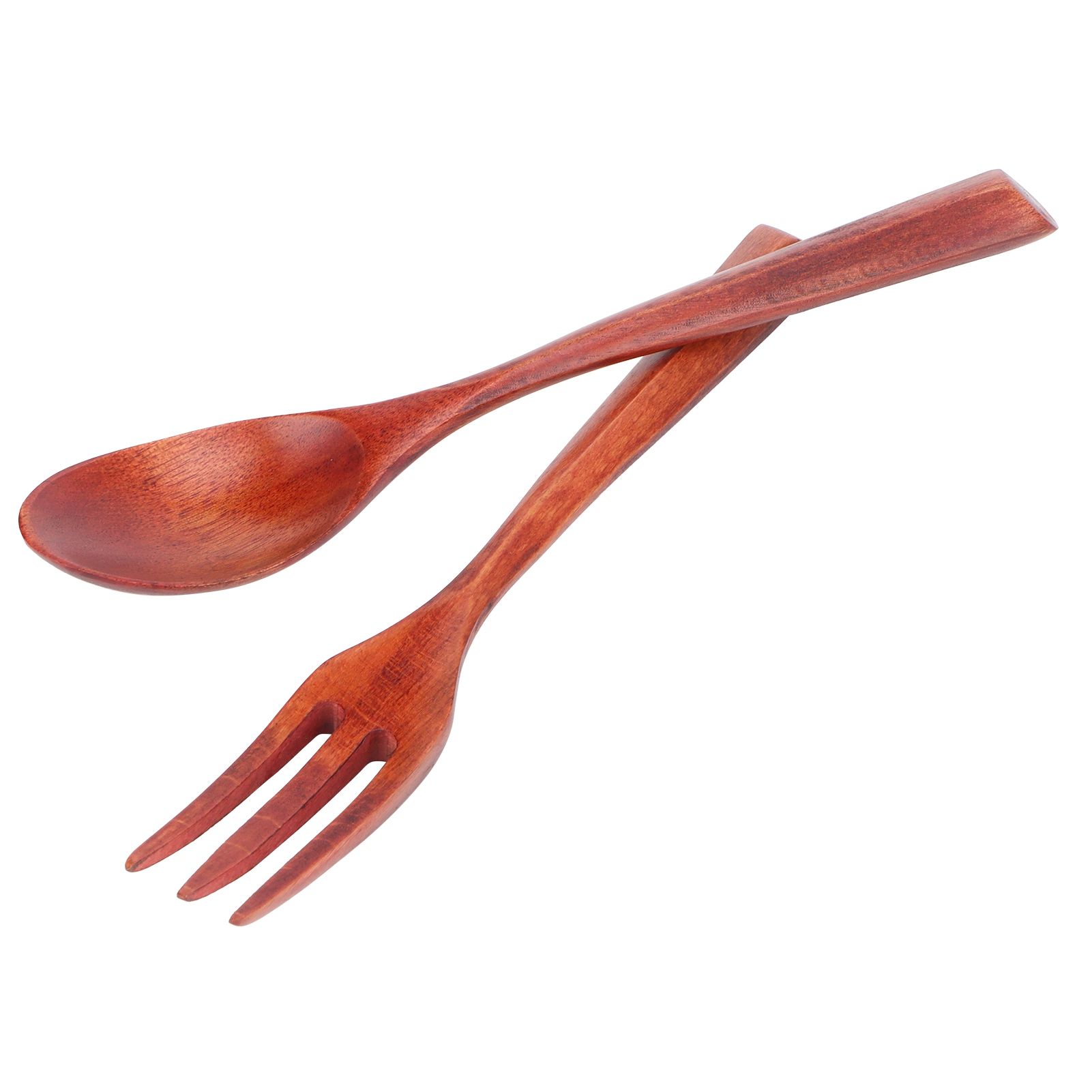2Pcs/Set Heat Resistance Wood Fork and Spoon Durable Kitchen Utensil for Home view 4