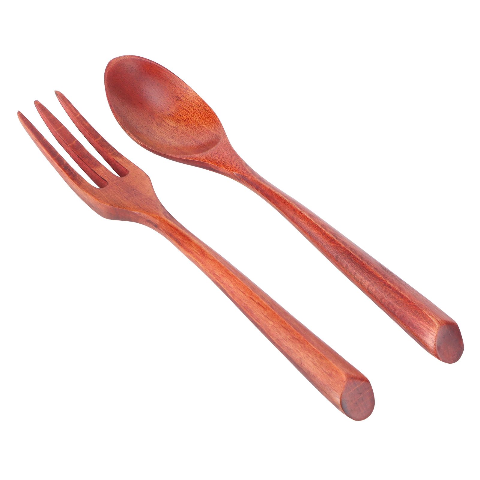 2Pcs/Set Heat Resistance Wood Fork and Spoon Durable Kitchen Utensil for Home view 6