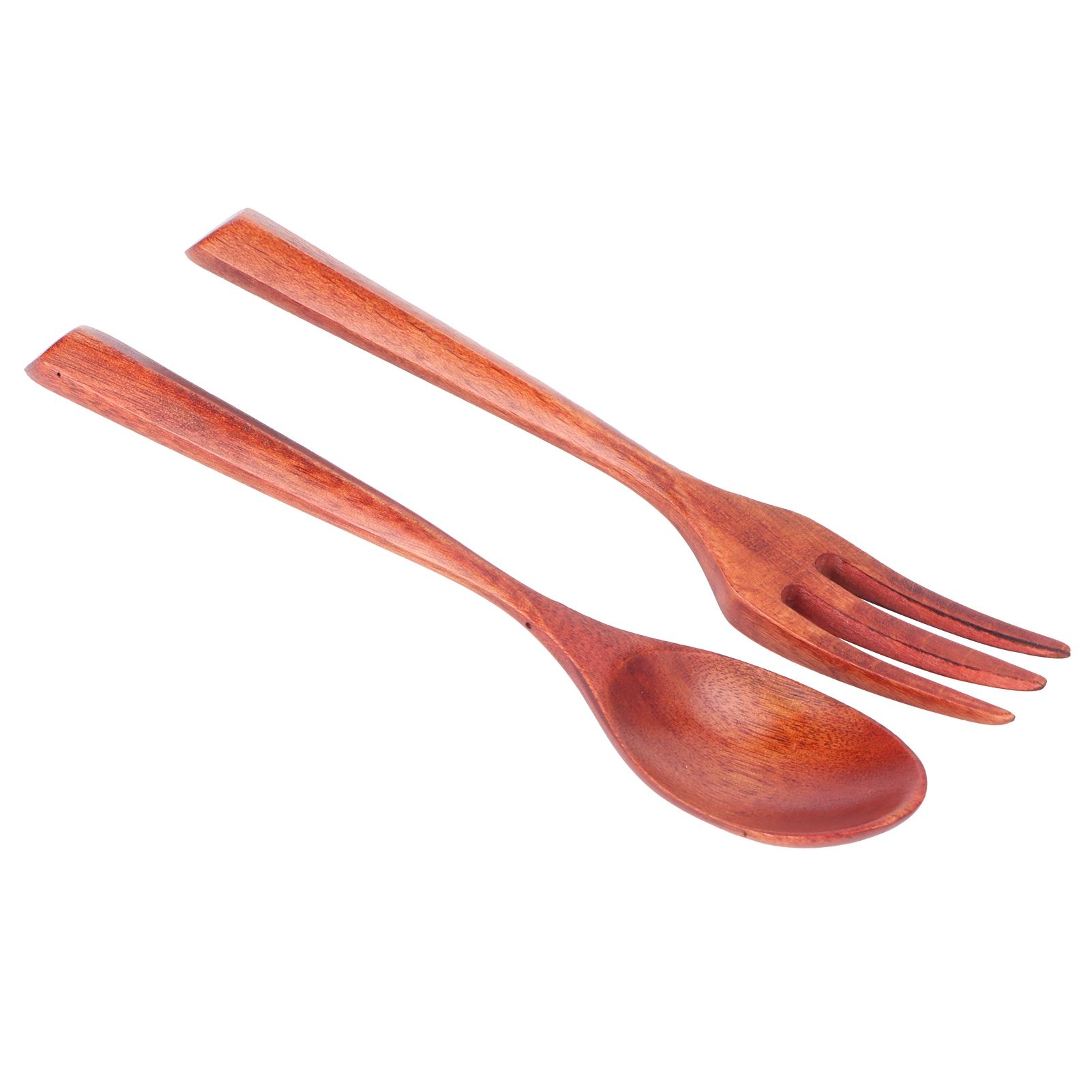 2Pcs/Set Heat Resistance Wood Fork and Spoon Durable Kitchen Utensil for Home view 8