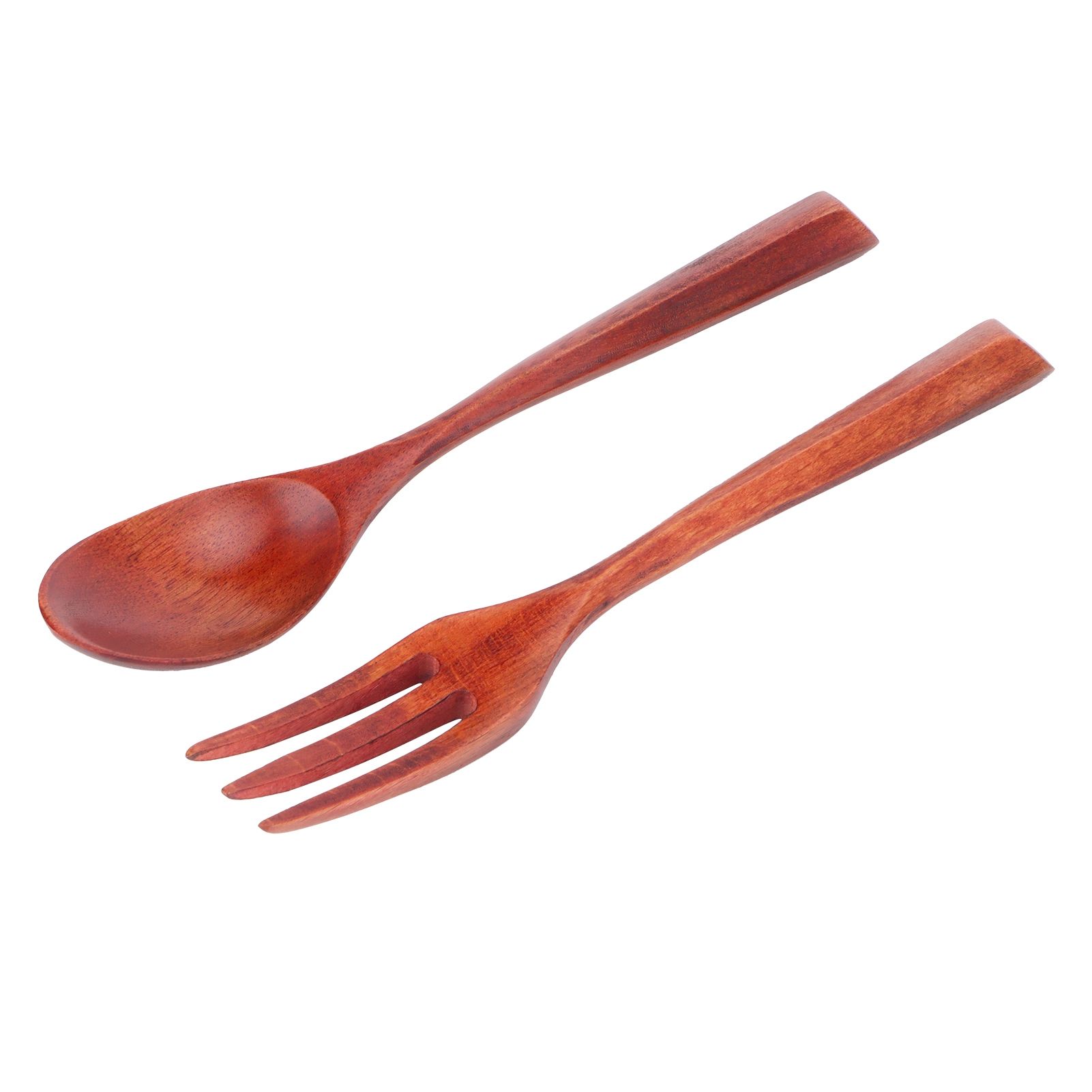 2Pcs/Set Heat Resistance Wood Fork and Spoon Durable Kitchen Utensil for Home view 9