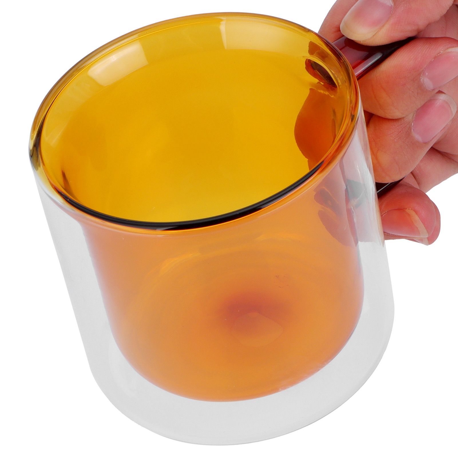 250ml DoubleLayer Mug HeatResistant Cylindrical Transparent Cup for Milk view 5