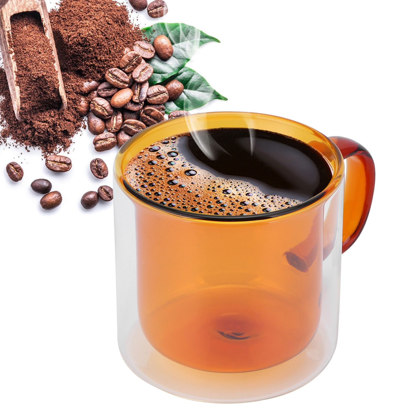 250ml DoubleLayer Mug HeatResistant Cylindrical Transparent Cup for Milk view 11