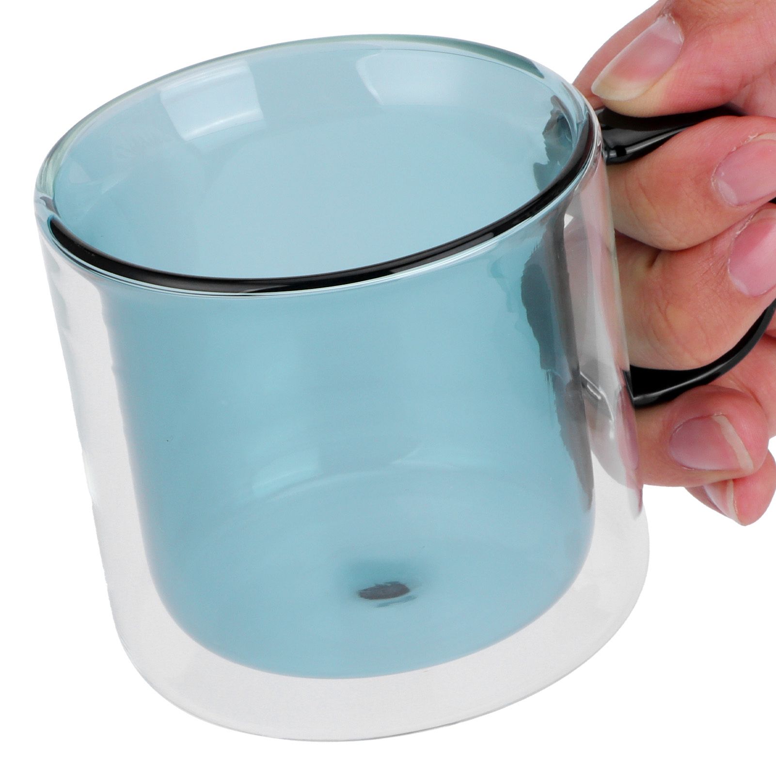 250ml DoubleLayer Mug HeatResistant Cylindrical Transparent Cup for Milk view 5