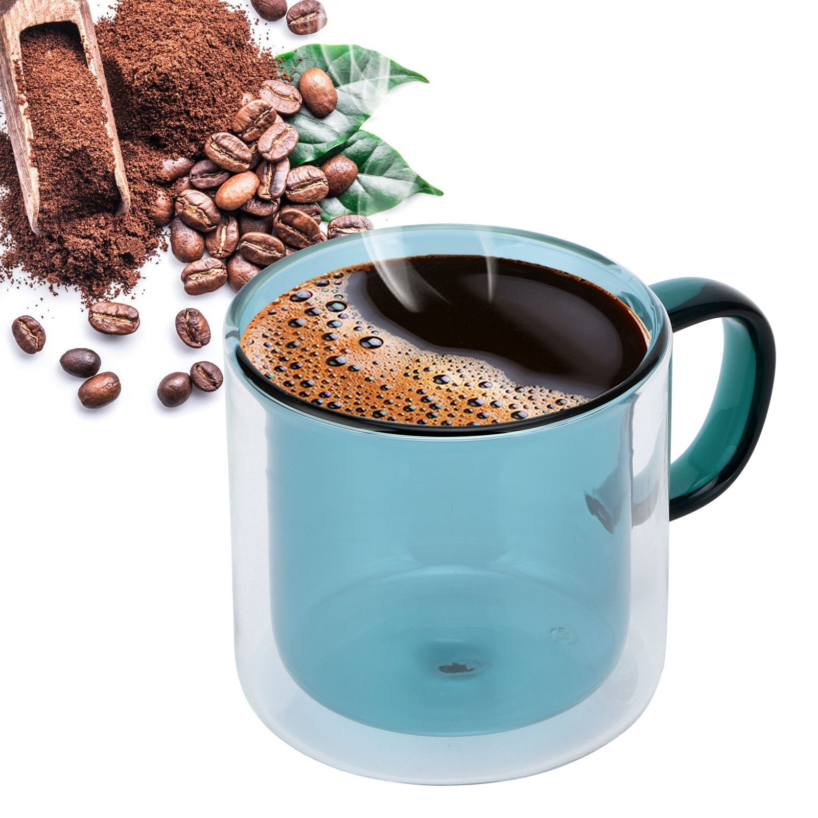 250ml DoubleLayer Mug HeatResistant Cylindrical Transparent Cup for Milk view 11