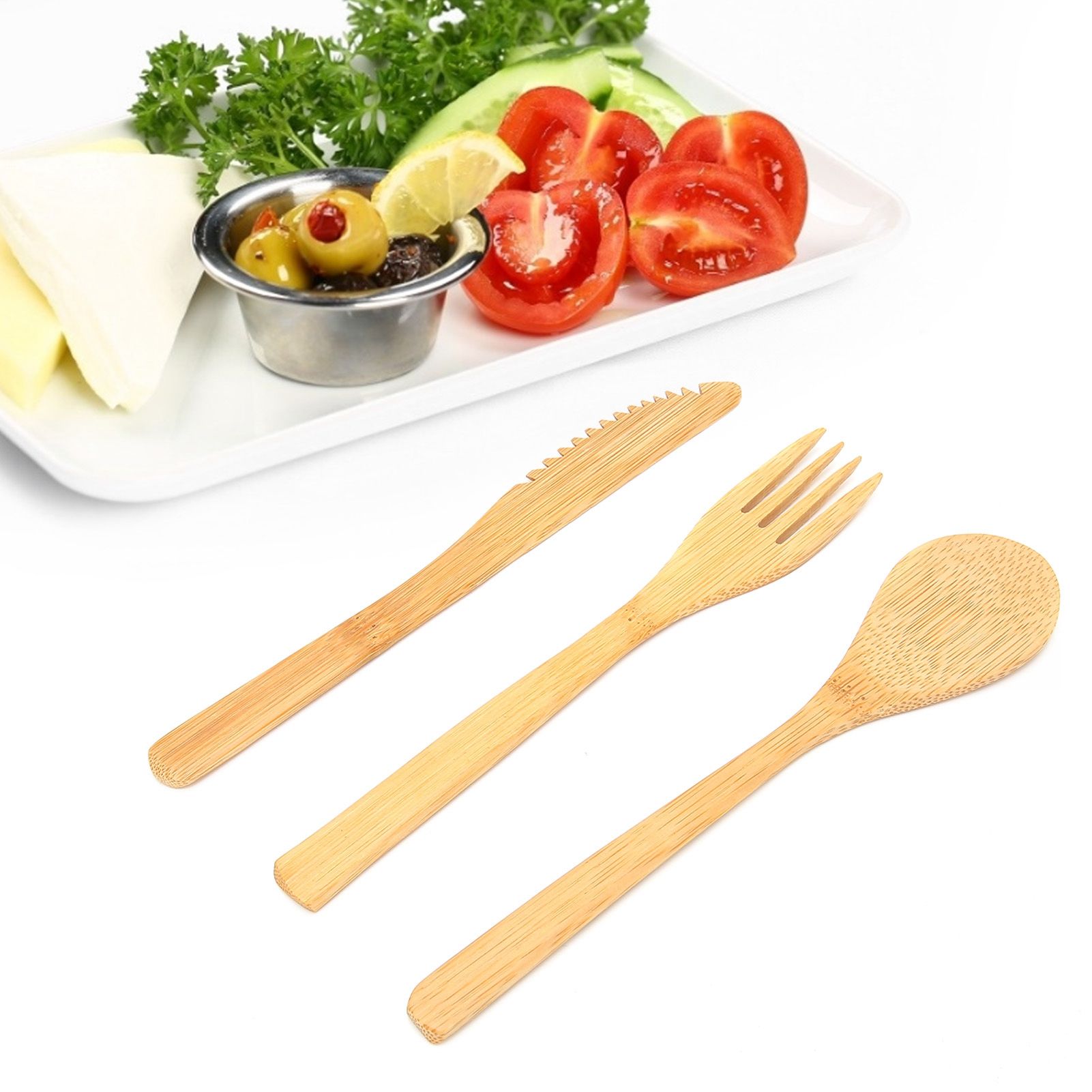 3Pcs Japanese Style Tableware Kitchen Fork Spoon Knife Set Home Tableware for view 11