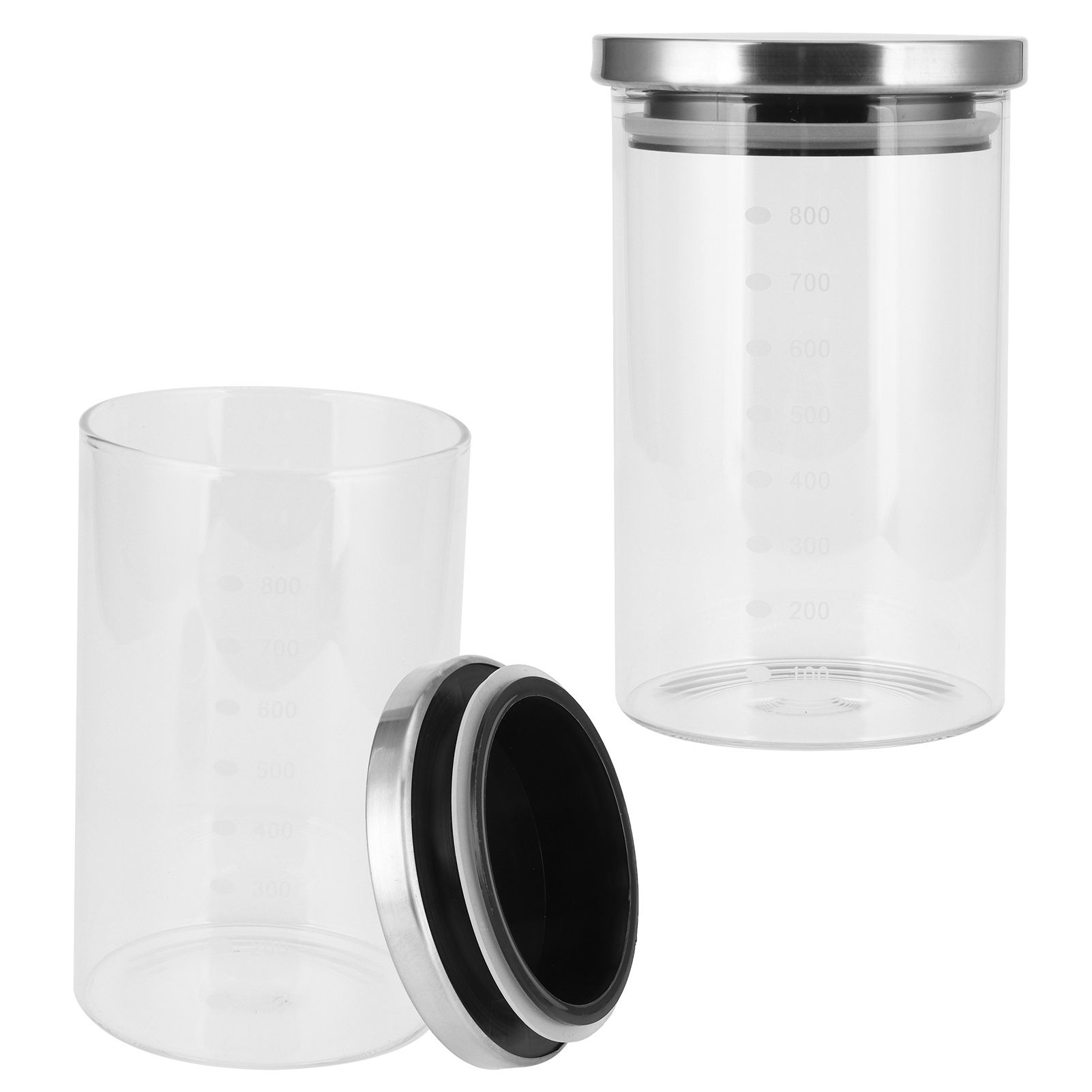 Food Storage Container with Stainless Steel Lid and Graduation Line Kitchen view 7