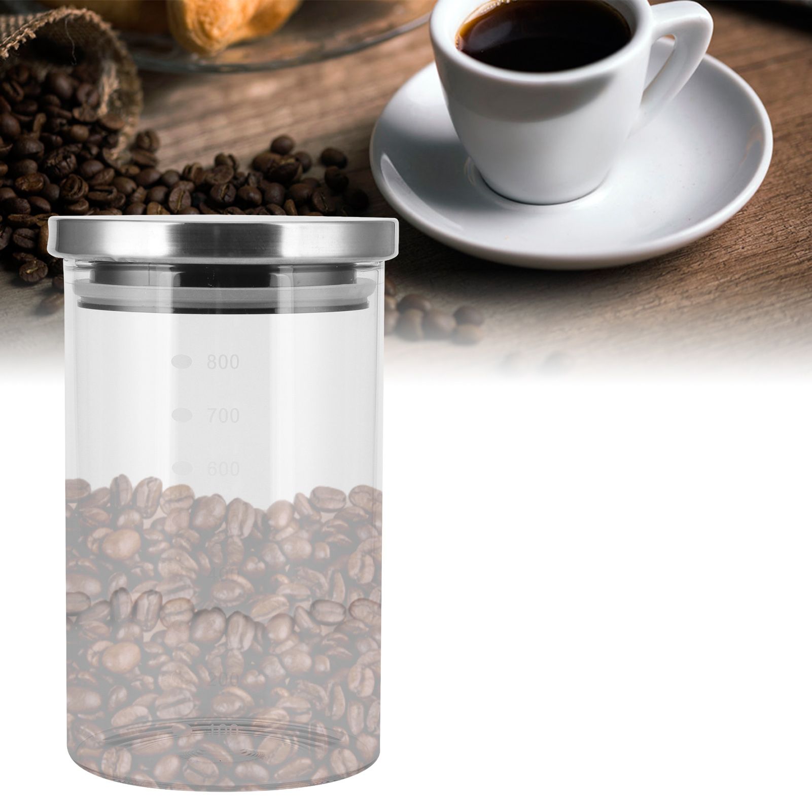 Food Storage Container with Stainless Steel Lid and Graduation Line Kitchen view 12