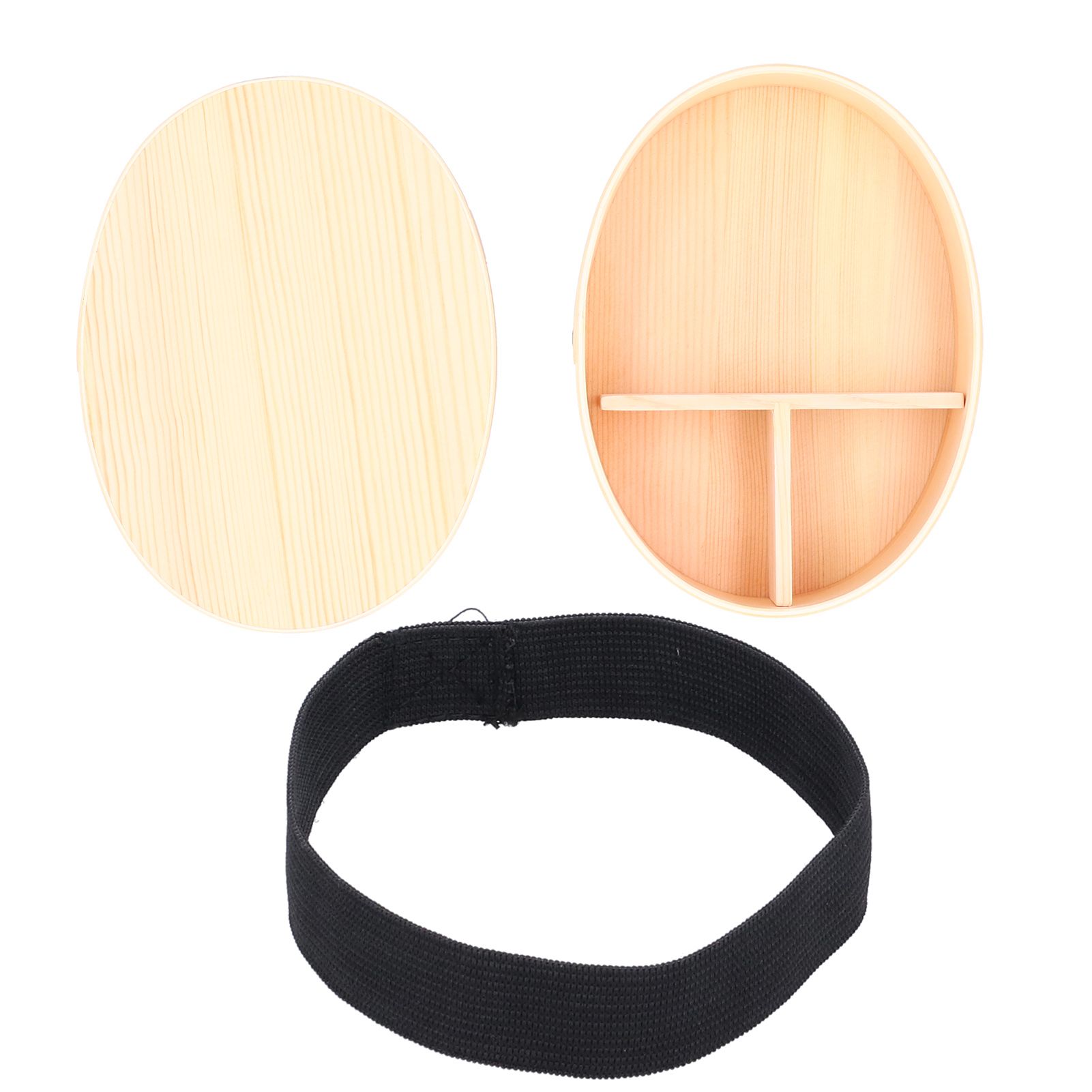 Wood Color Bento Box Oval Shape Sushi Lunch Box Food Storage Container for view 2
