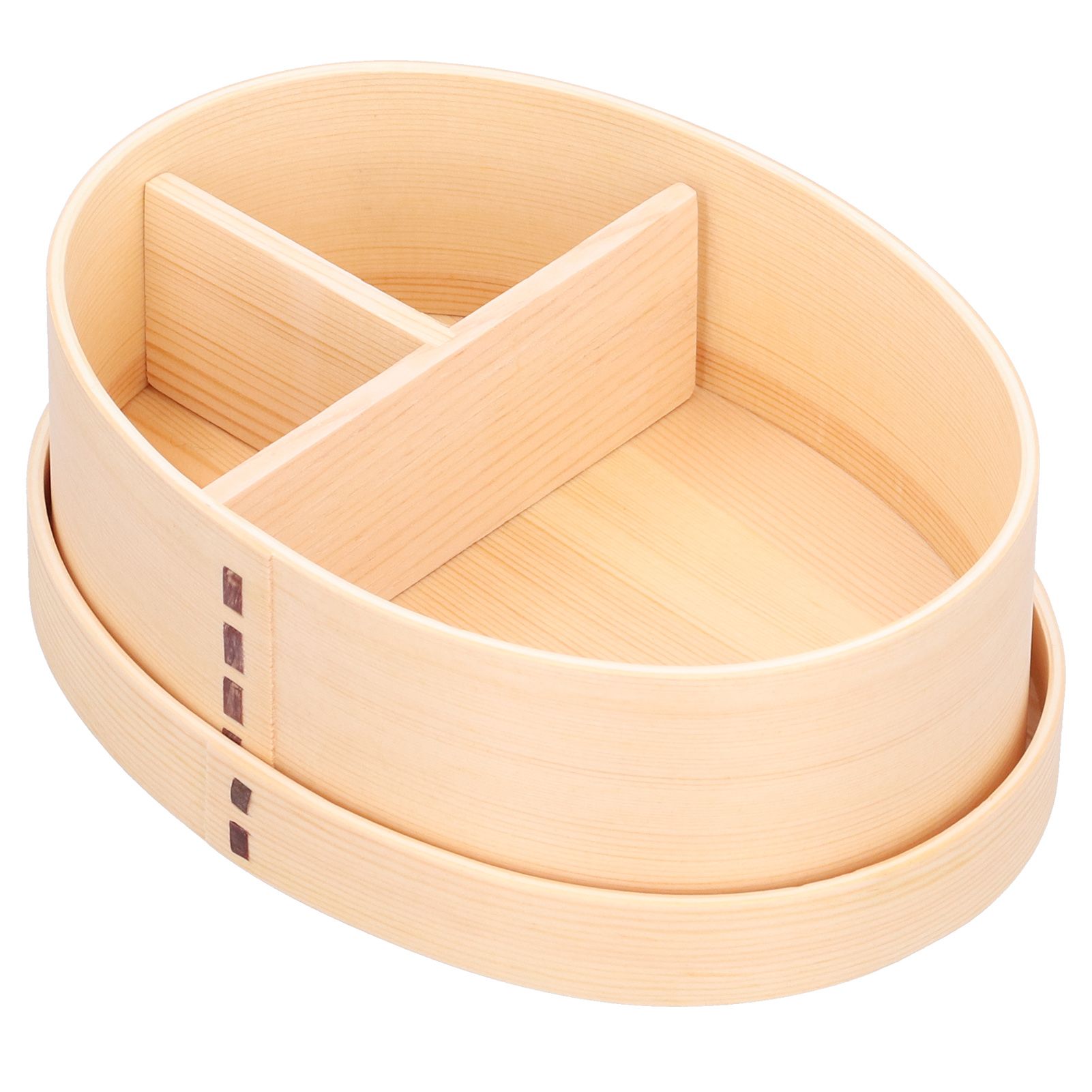Wood Color Bento Box Oval Shape Sushi Lunch Box Food Storage Container for view 5
