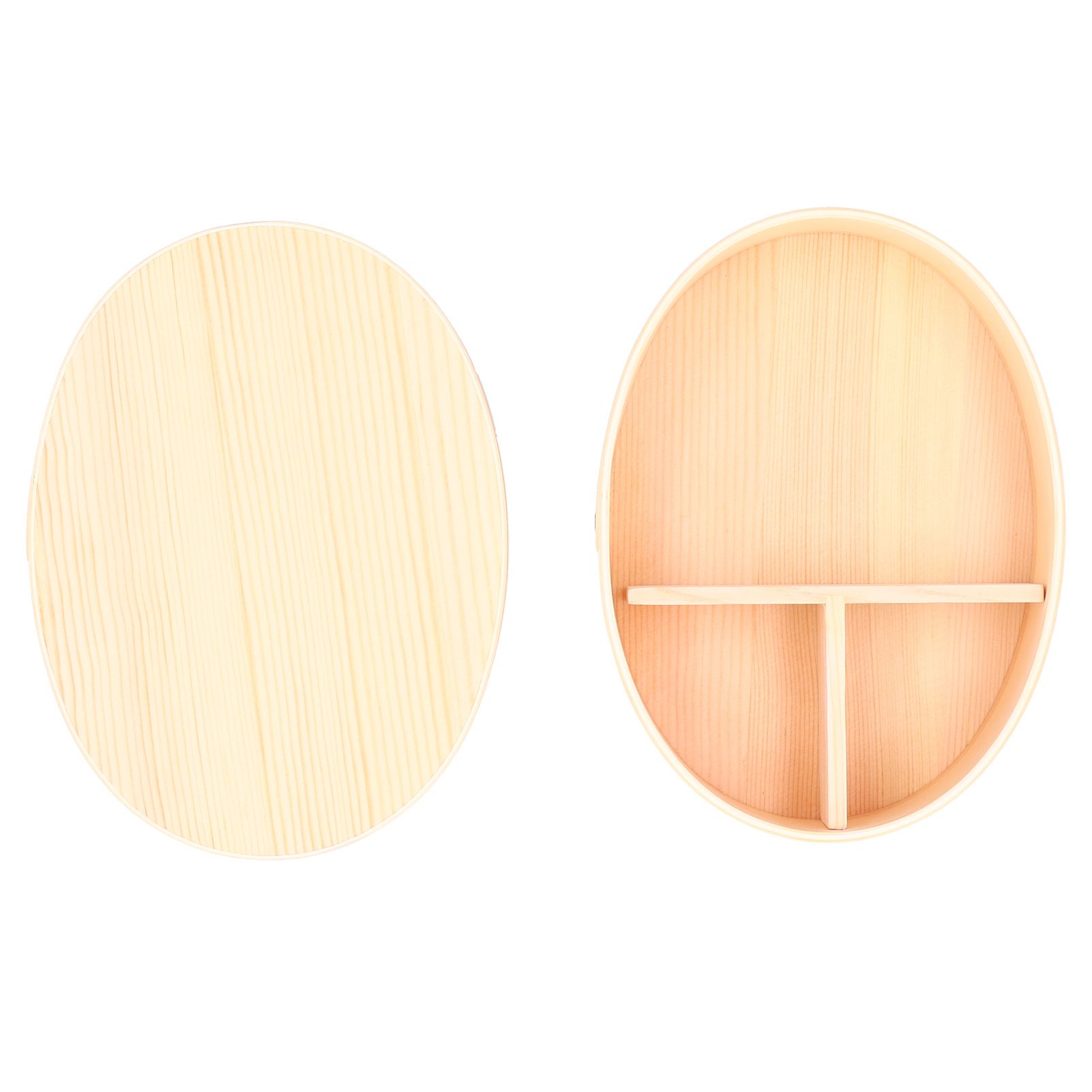 Wood Color Bento Box Oval Shape Sushi Lunch Box Food Storage Container for view 7