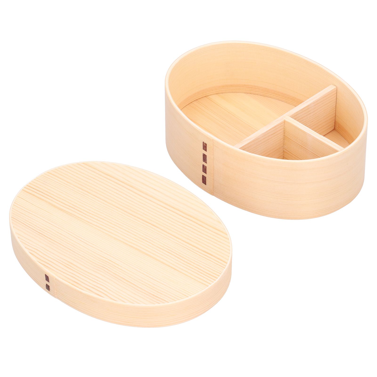 Wood Color Bento Box Oval Shape Sushi Lunch Box Food Storage Container for view 9