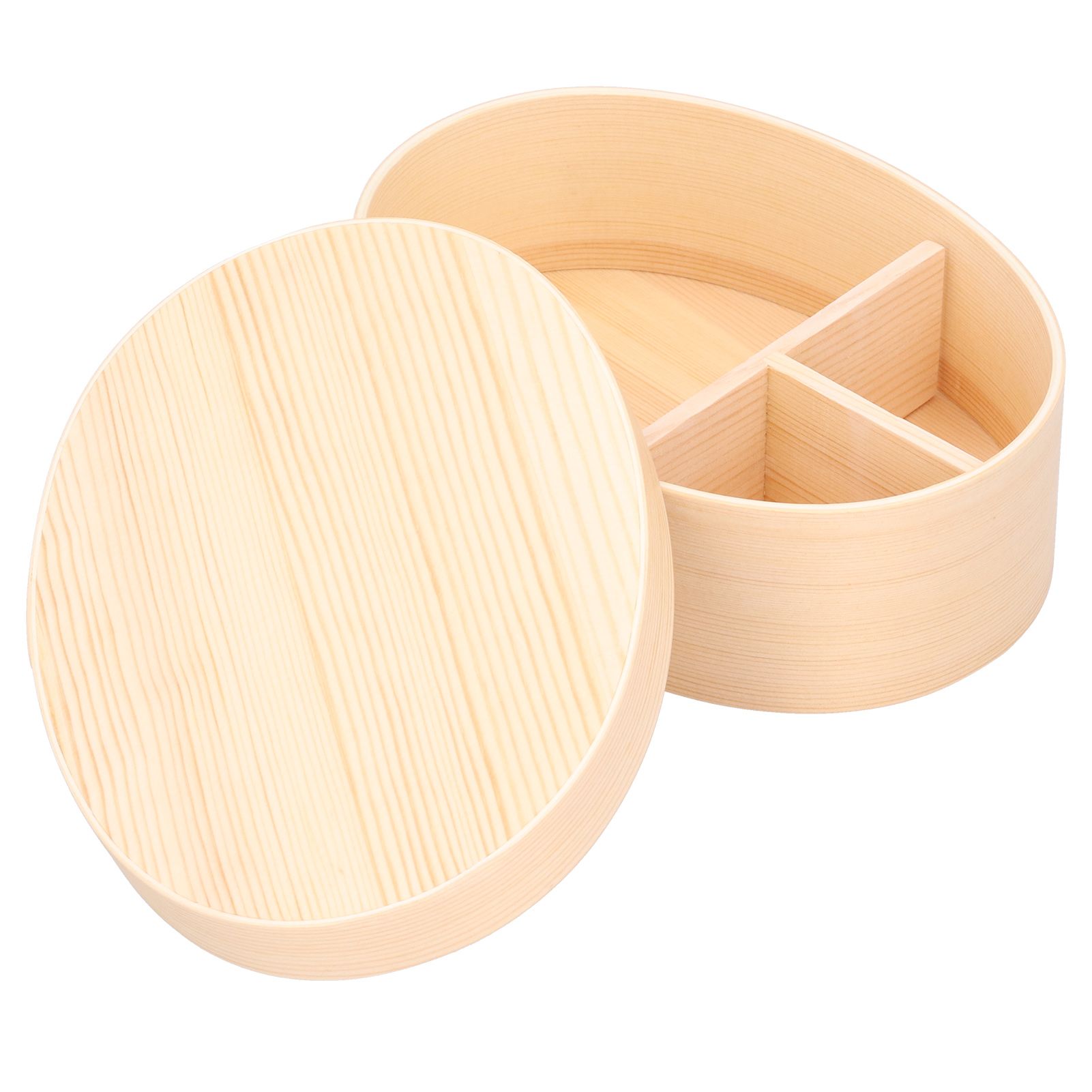 Wood Color Bento Box Oval Shape Sushi Lunch Box Food Storage Container for view 10