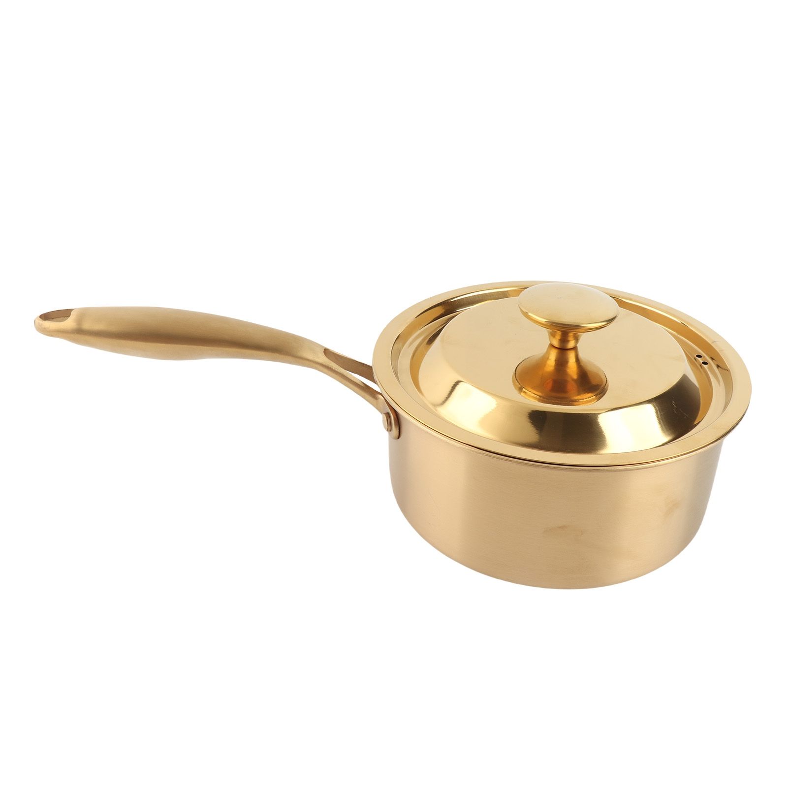 Stainless Steel Thickened Milk Pot with Lid Compound 3‑Layer Bottom view 2
