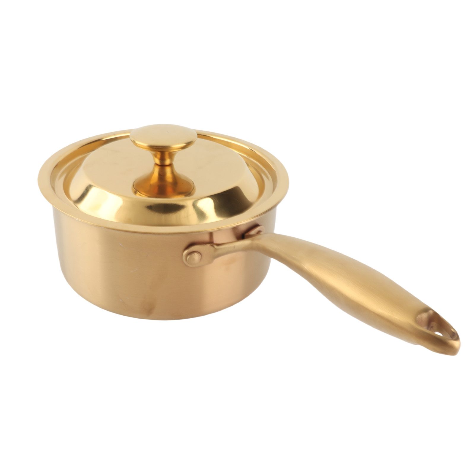 Stainless Steel Thickened Milk Pot with Lid Compound 3‑Layer Bottom view 6