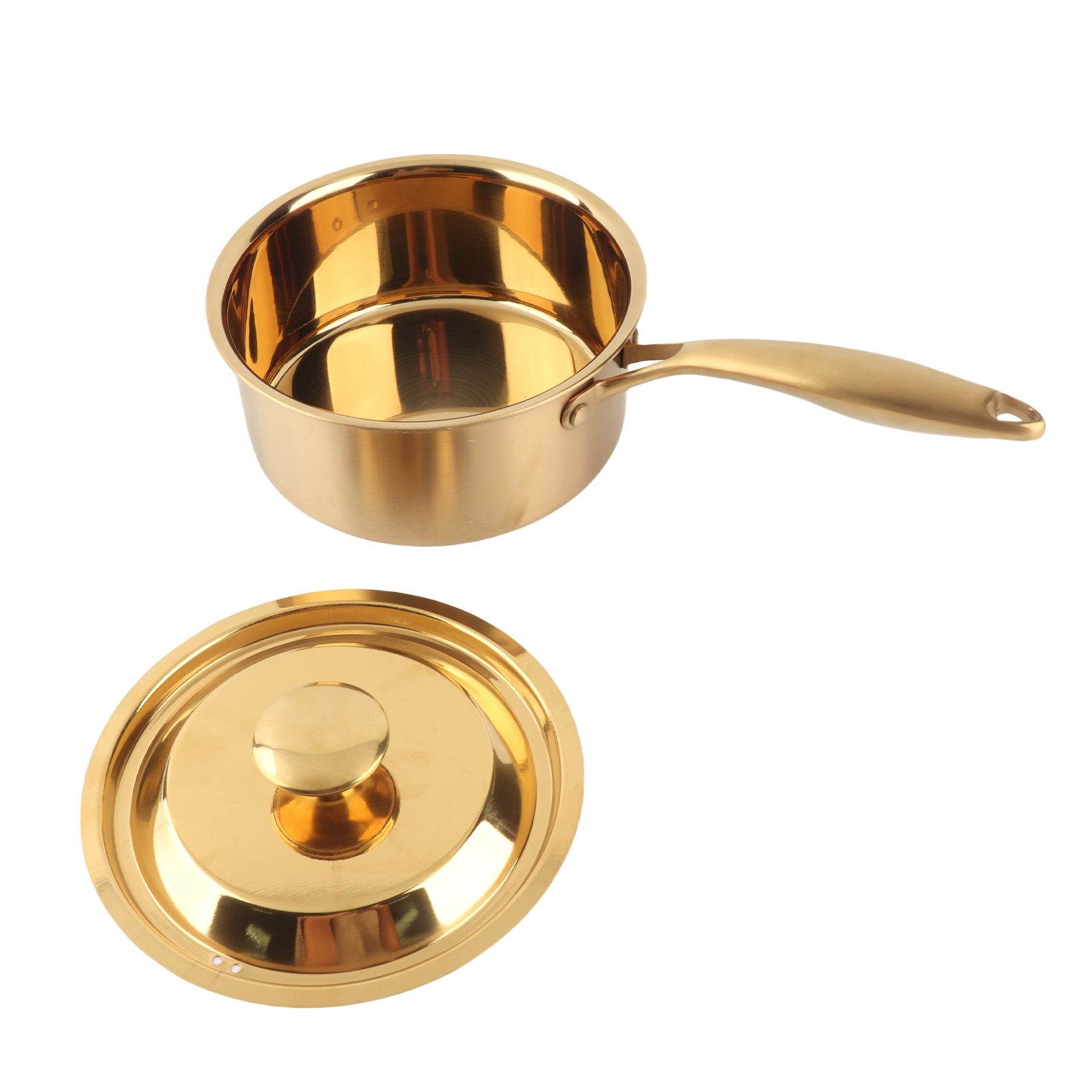 Stainless Steel Thickened Milk Pot with Lid Compound 3‑Layer Bottom view 8