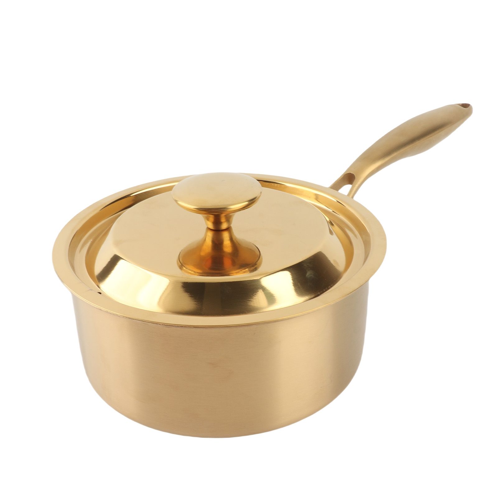 Stainless Steel Thickened Milk Pot with Lid Compound 3‑Layer Bottom view 9