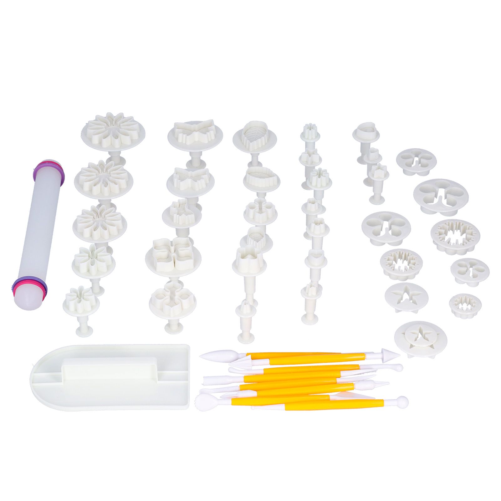 46PCS Fondant Cake Mould Cookies Biscuits Cutters Mould Set Baking Utensil