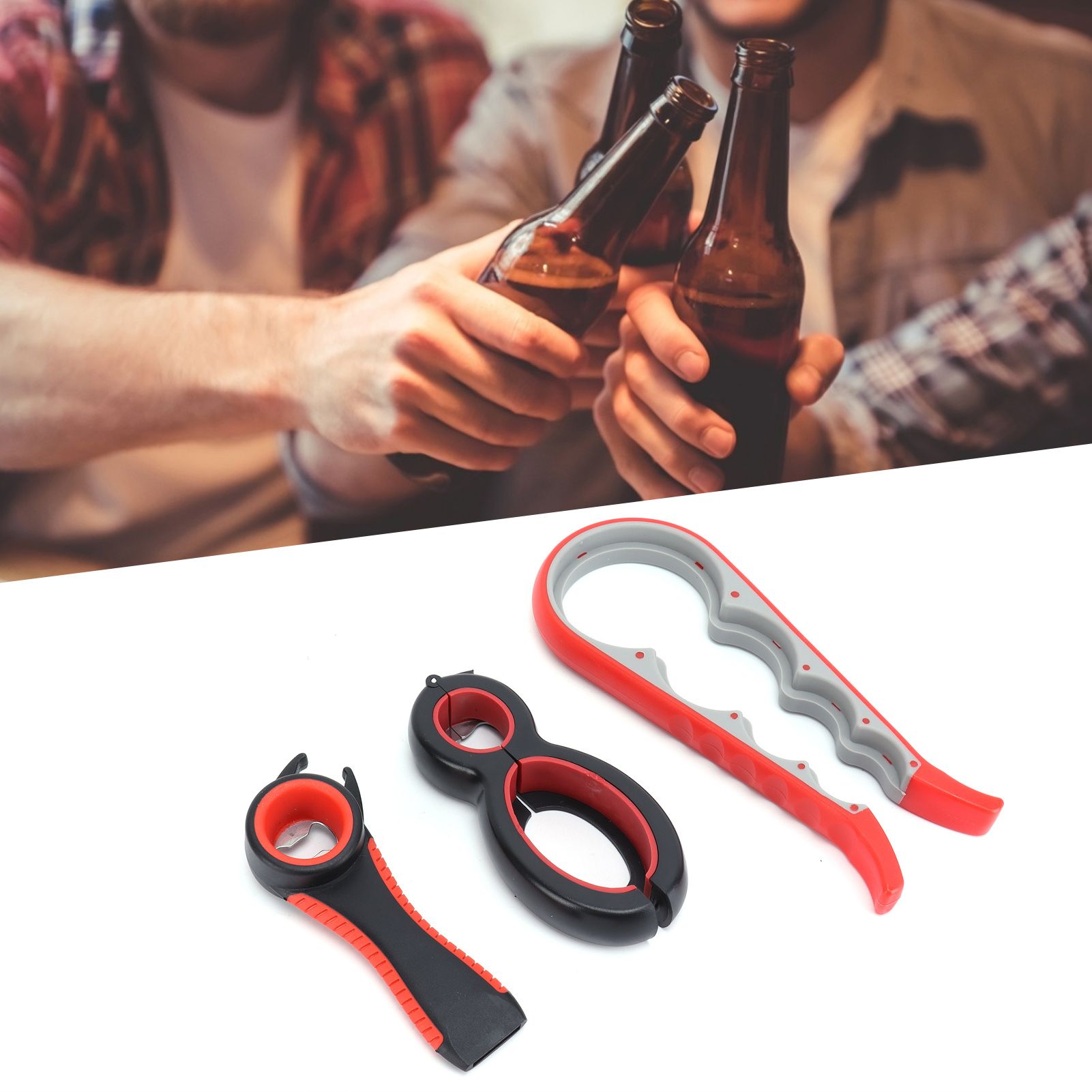 3Pcs/Set Portable Can Opener Multifunctional Opener Set for Bottle Jar Can Cap view 12