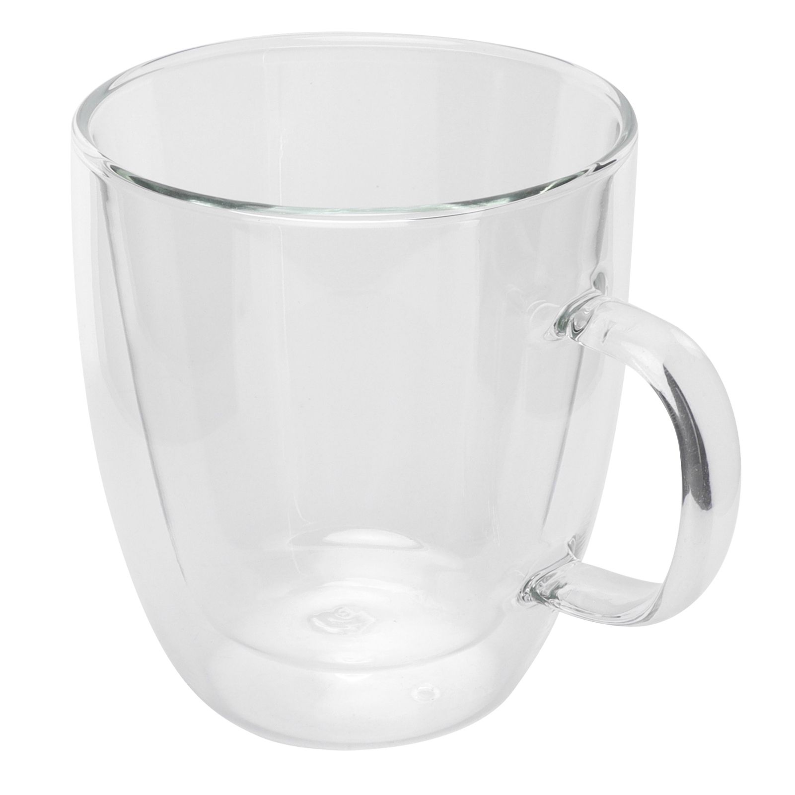 Double Wall Cup with Handle Transparent Glass Coffee Mug for Hot Cold Beverage view 2