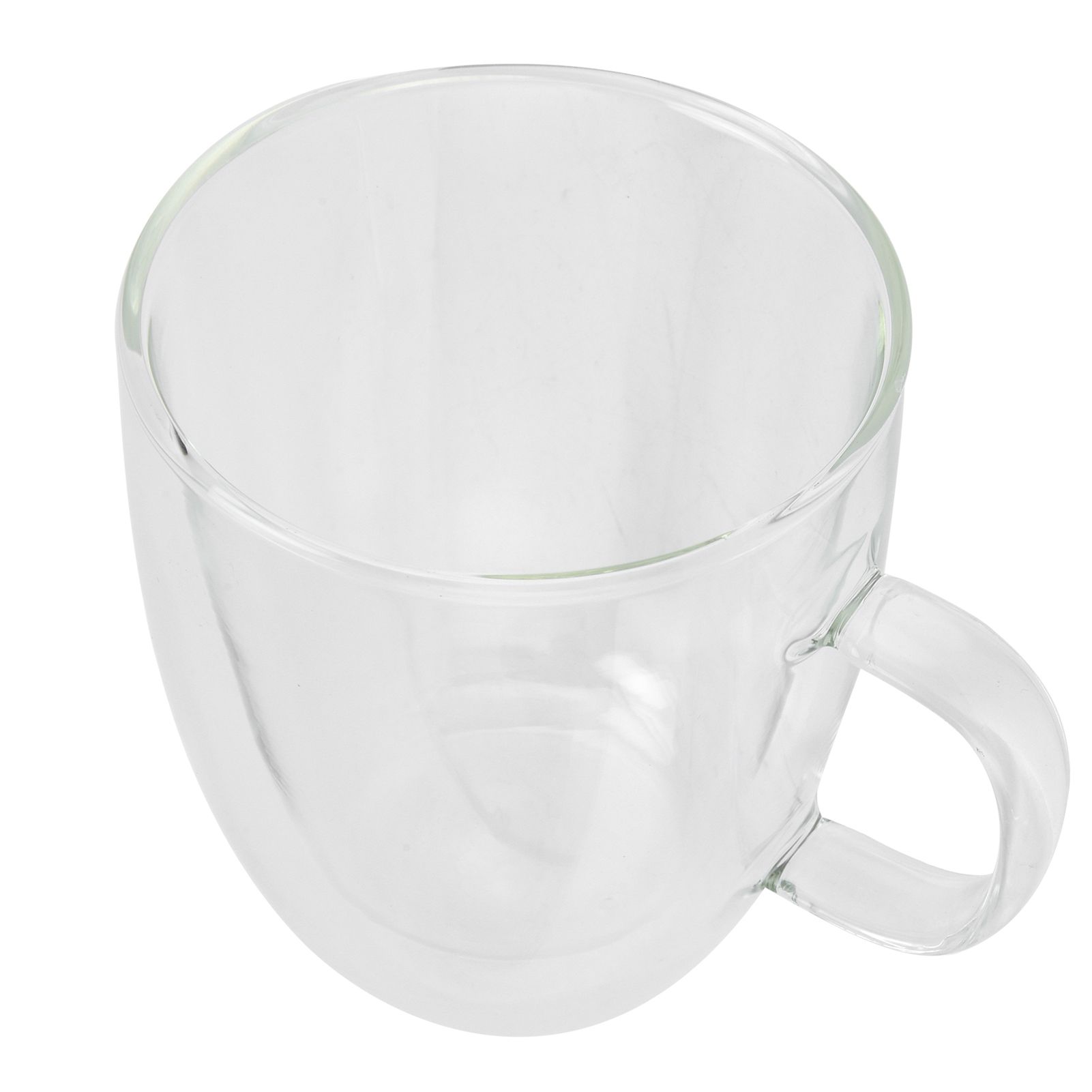 Double Wall Cup with Handle Transparent Glass Coffee Mug for Hot Cold Beverage view 4