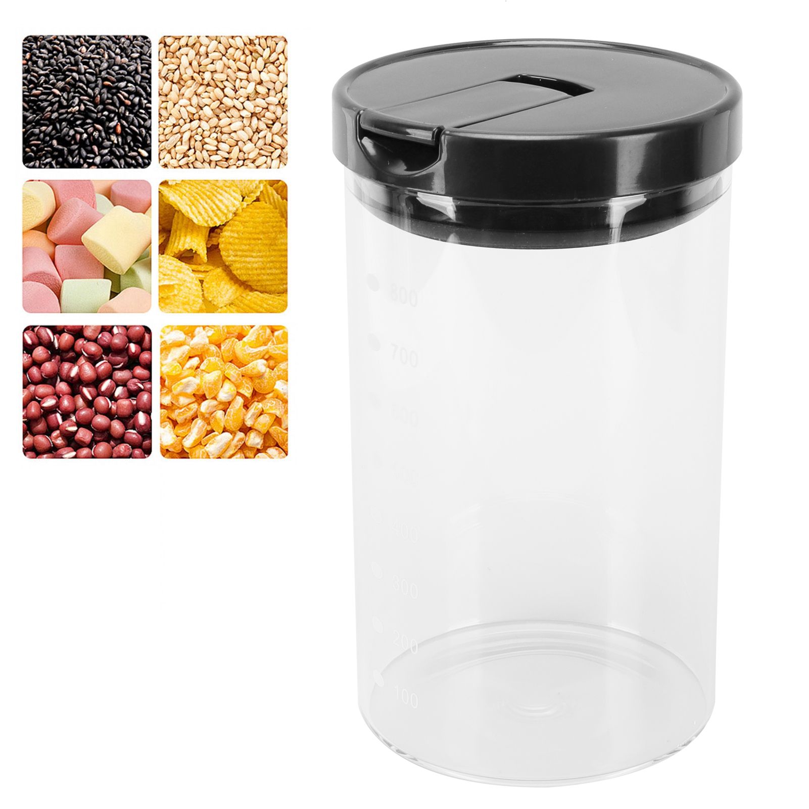 Glass Jar with Lids Scale Line Food Storage Containers for Kitchen Household view 11
